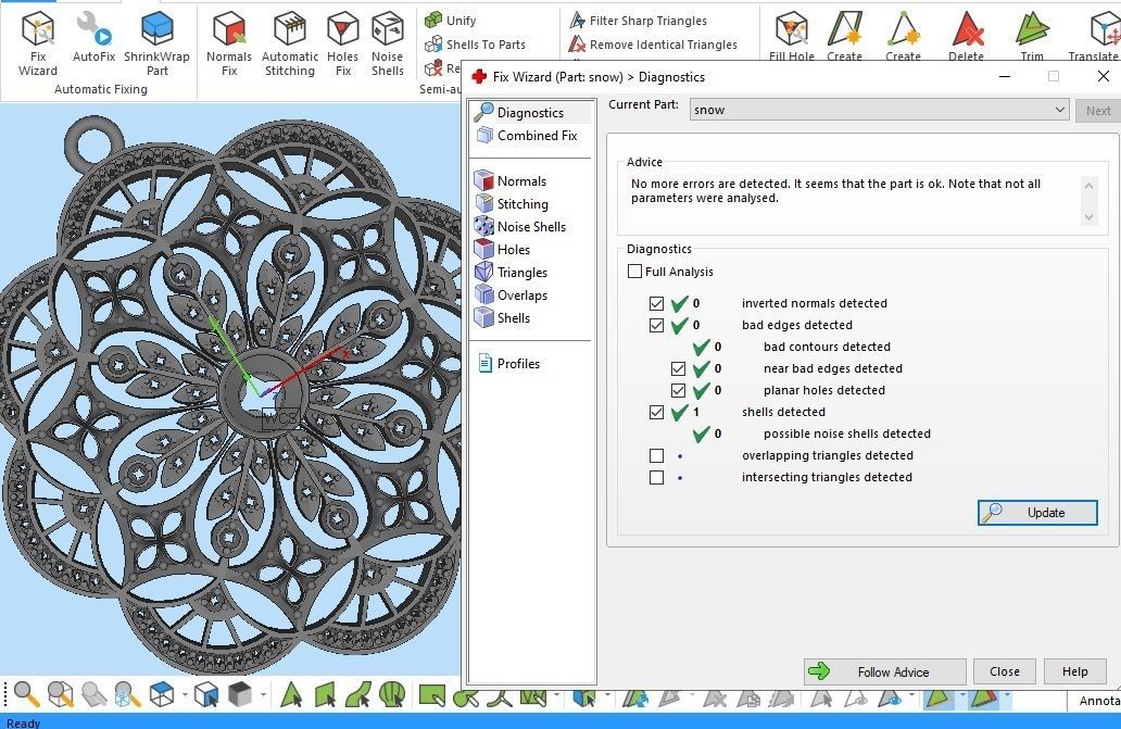 Snowflake pendant Let It Snow 3D print model_9