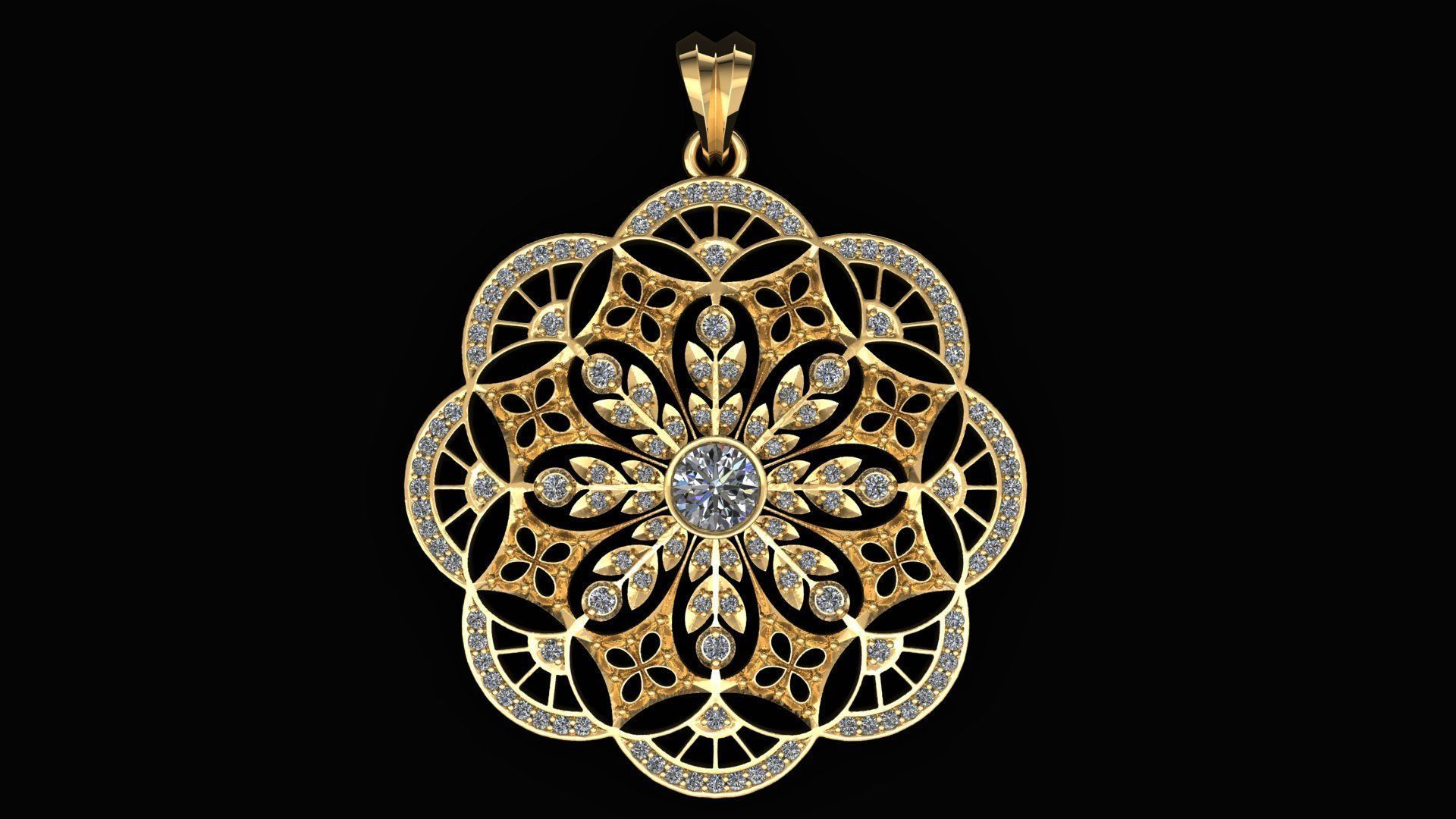Snowflake pendant Let It Snow 3D print model_2
