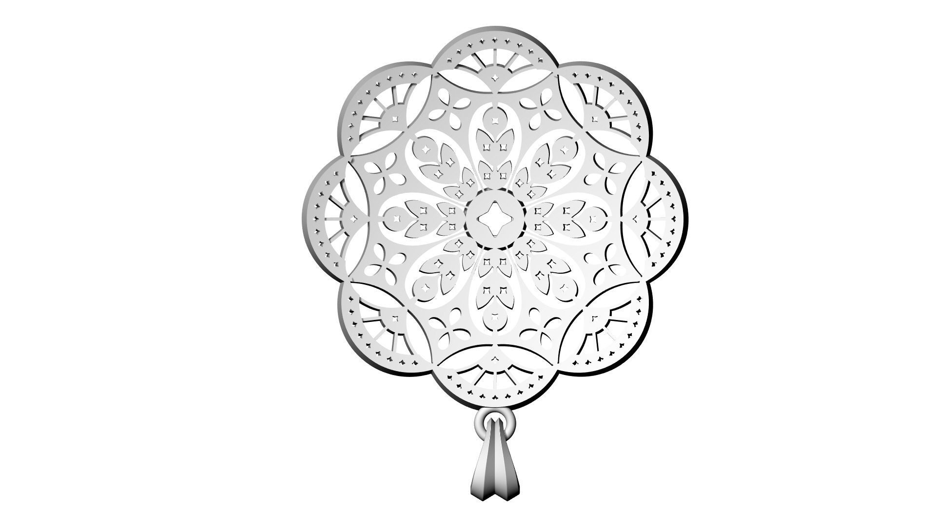 Snowflake pendant Let It Snow 3D print model_5