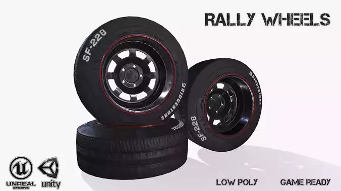 Rally wheel FS - 228 Low-poly 3D model
