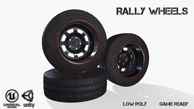 Rally wheel FS - 228 Low-poly 3D model