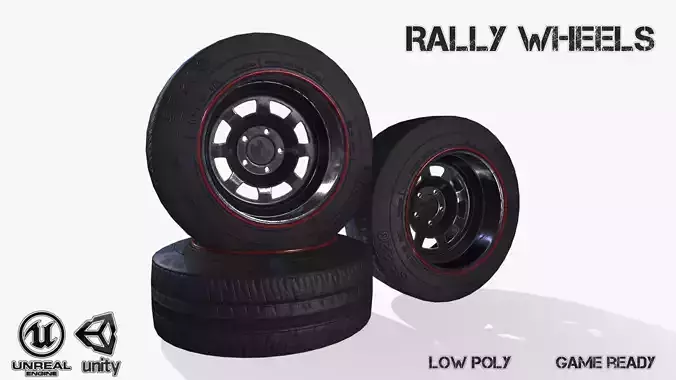 Rally wheel FS - 228 Low-poly 3D model