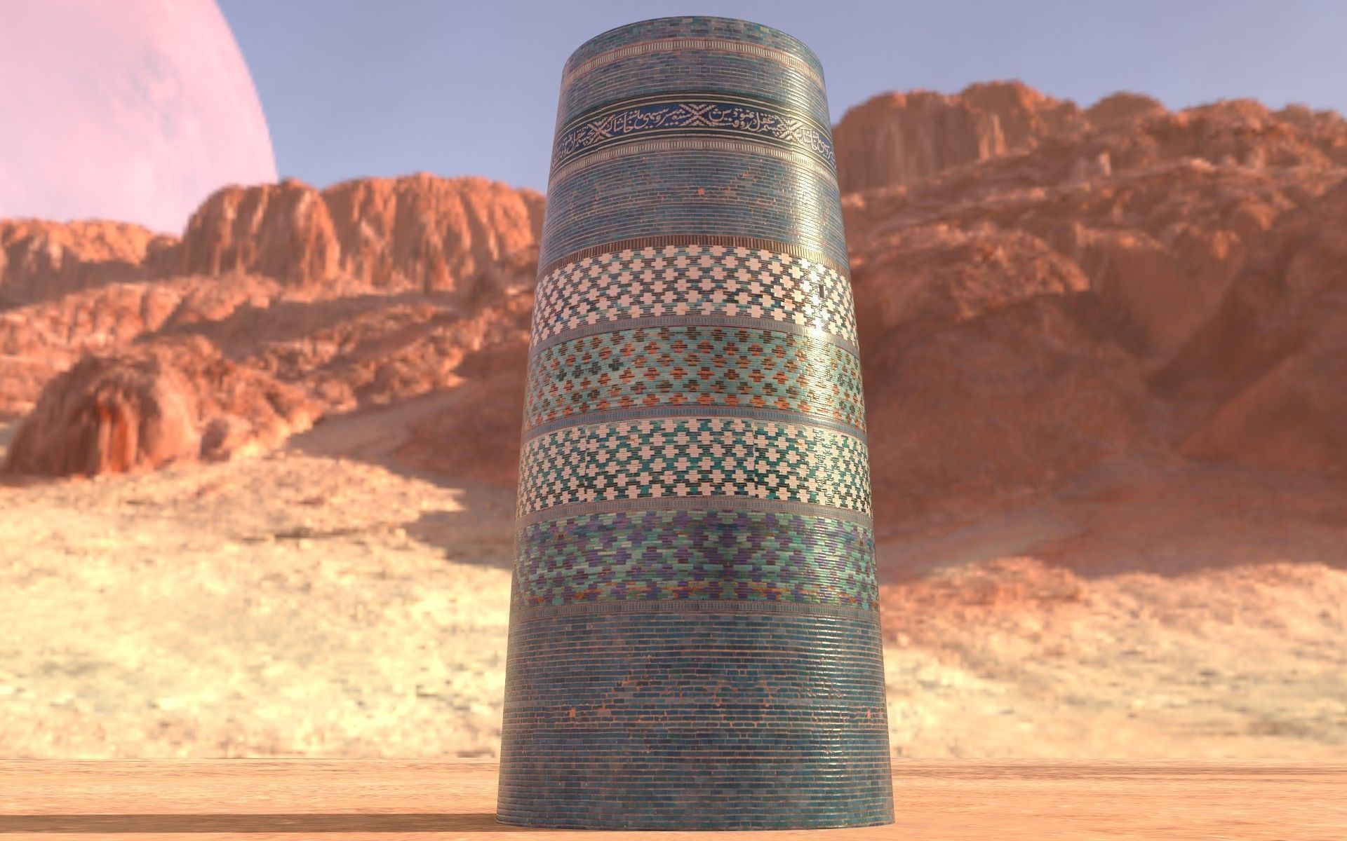 Uzbekiston Khiva Kaltaminor  Low-poly 3D model_2