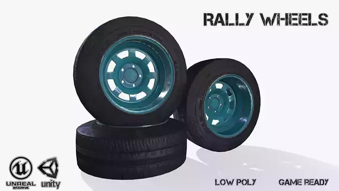 Rally wheel FS - 228 Low-poly 3D model