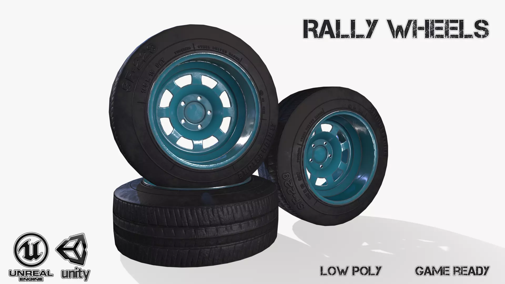 Rally wheel FS - 228 Low-poly 3D model