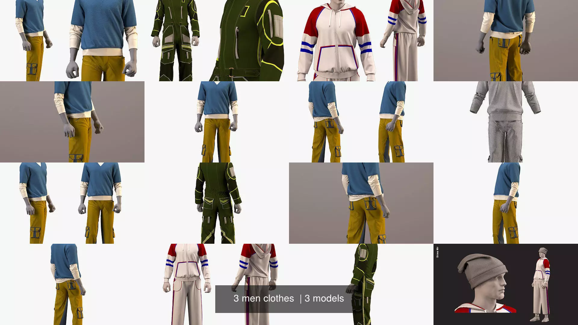 3 men clothes 3D Model Collection_1