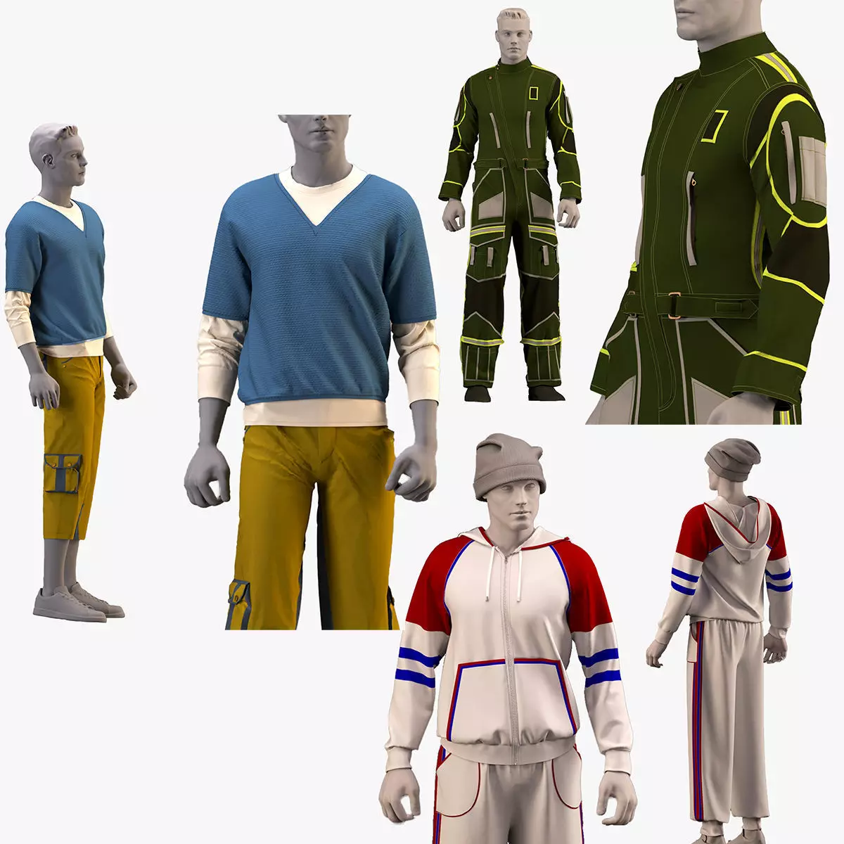 3 men clothes 3D Model Collection_0