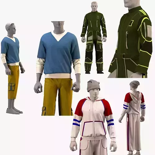 3 men clothes  3D Model Collection