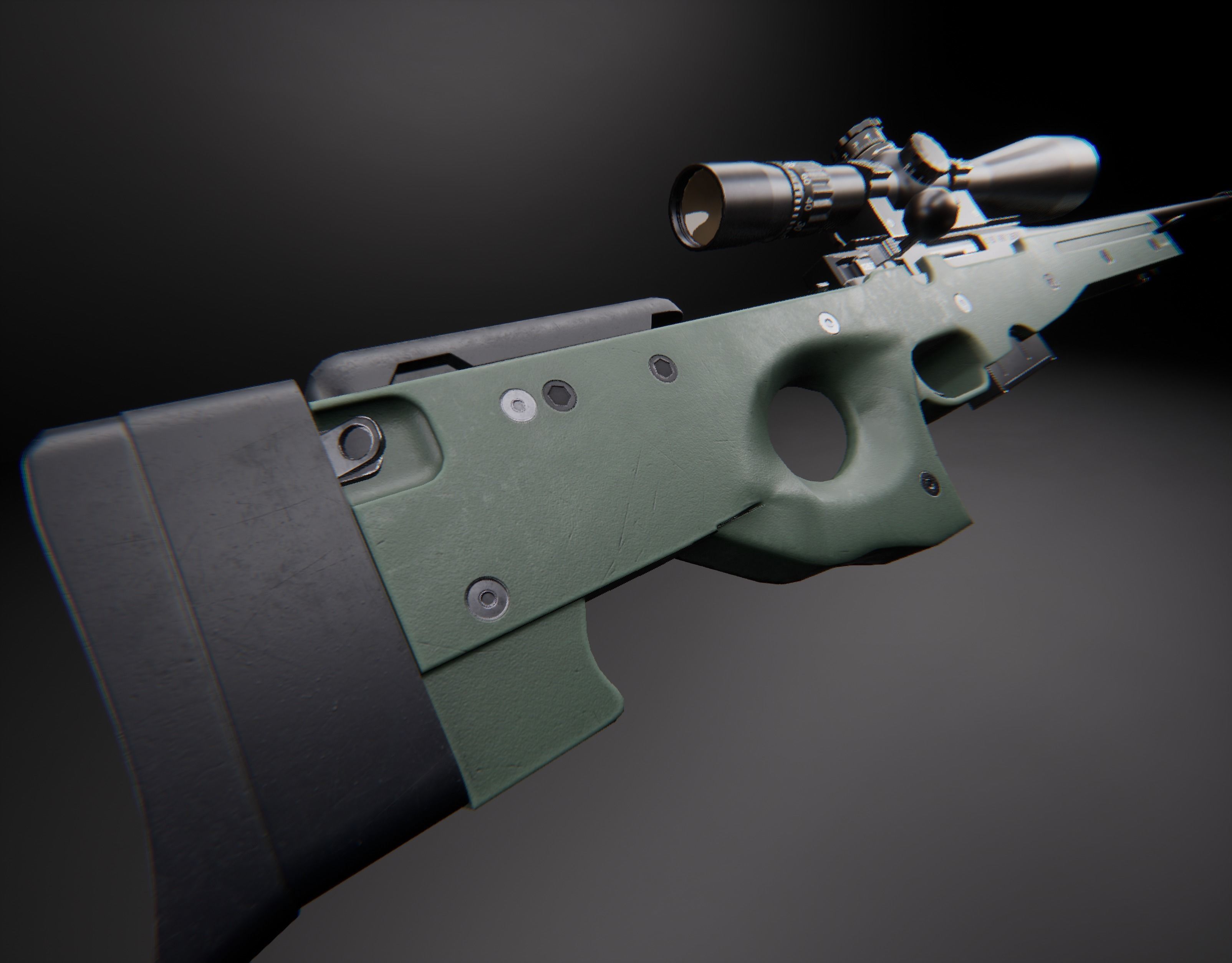 AAA AWM Game Ready PBR Low-poly 3D model_4