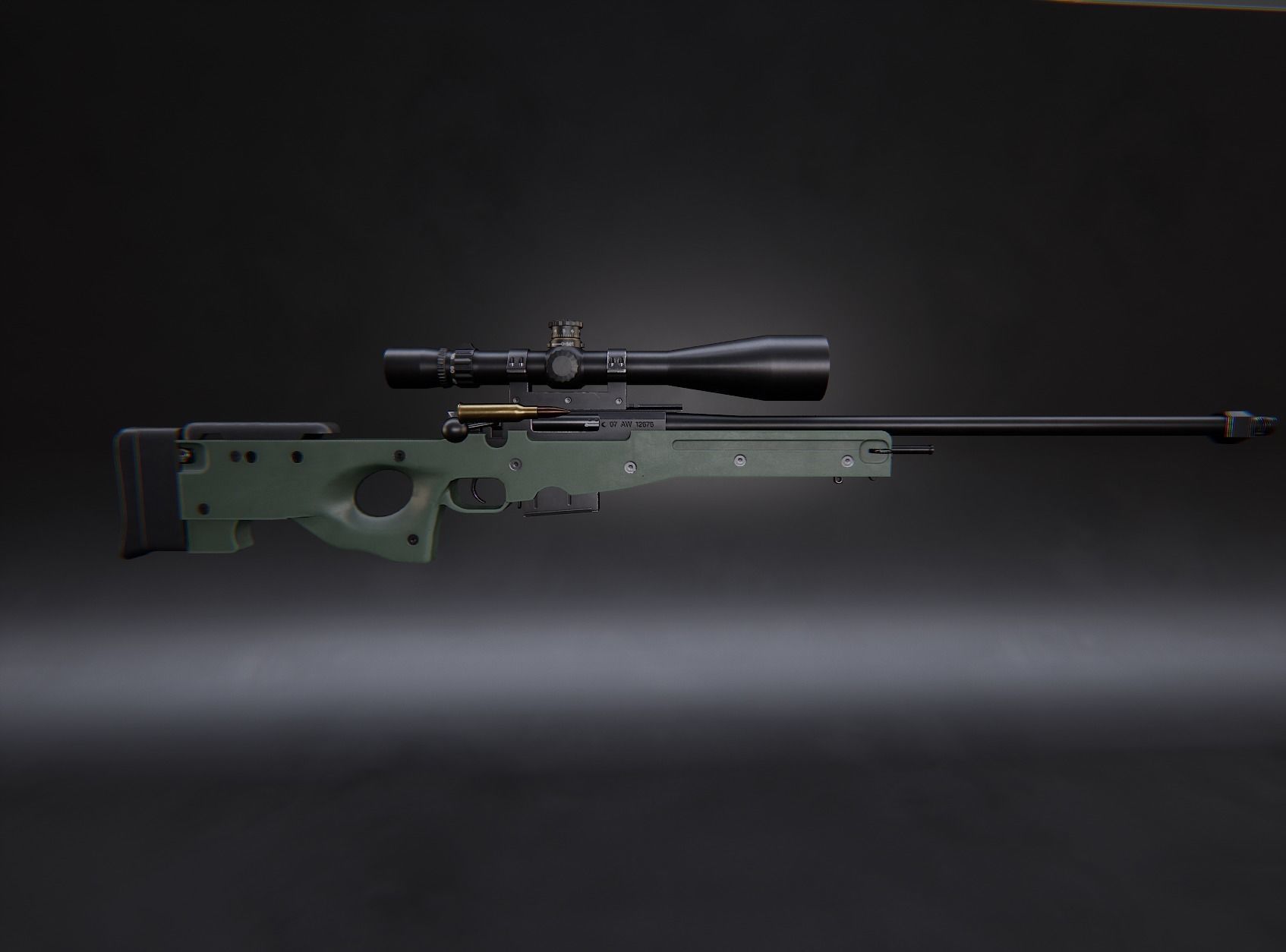 AAA AWM Game Ready PBR Low-poly 3D model_12