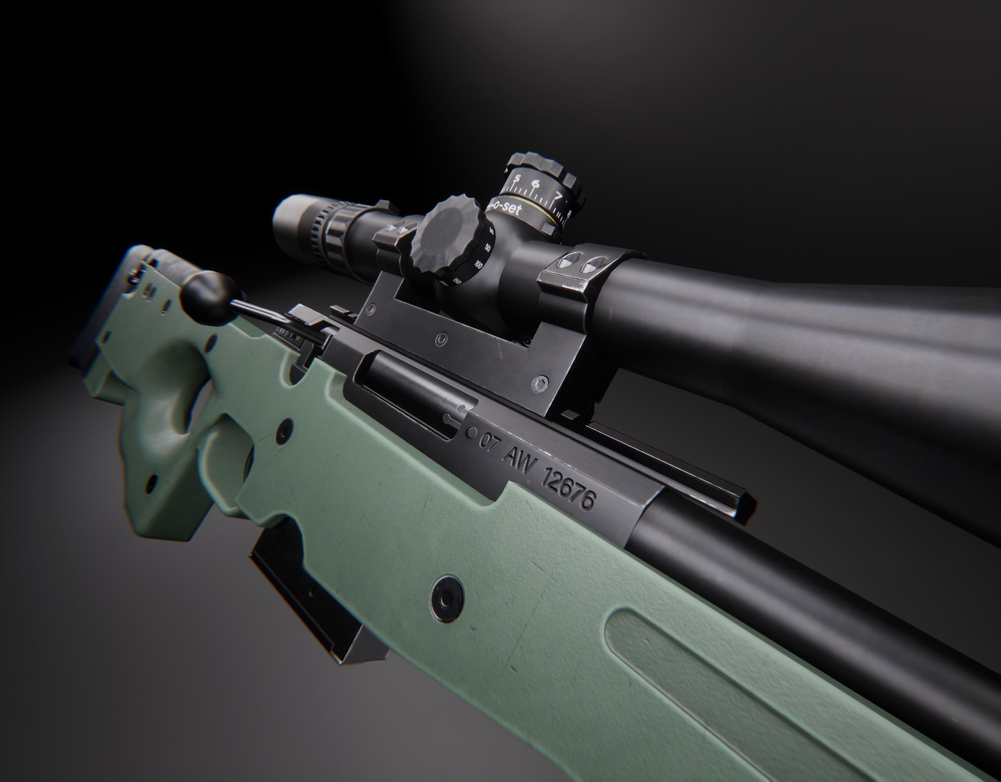 AAA AWM Game Ready PBR Low-poly 3D model_1