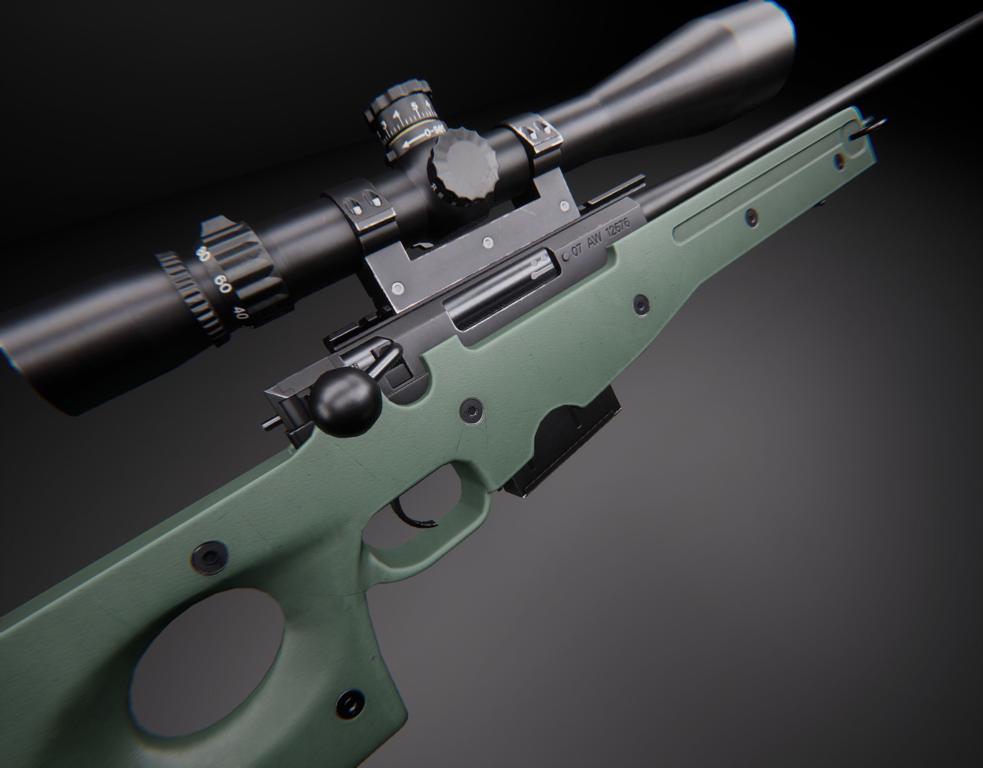 AAA AWM Game Ready PBR Low-poly 3D model_2