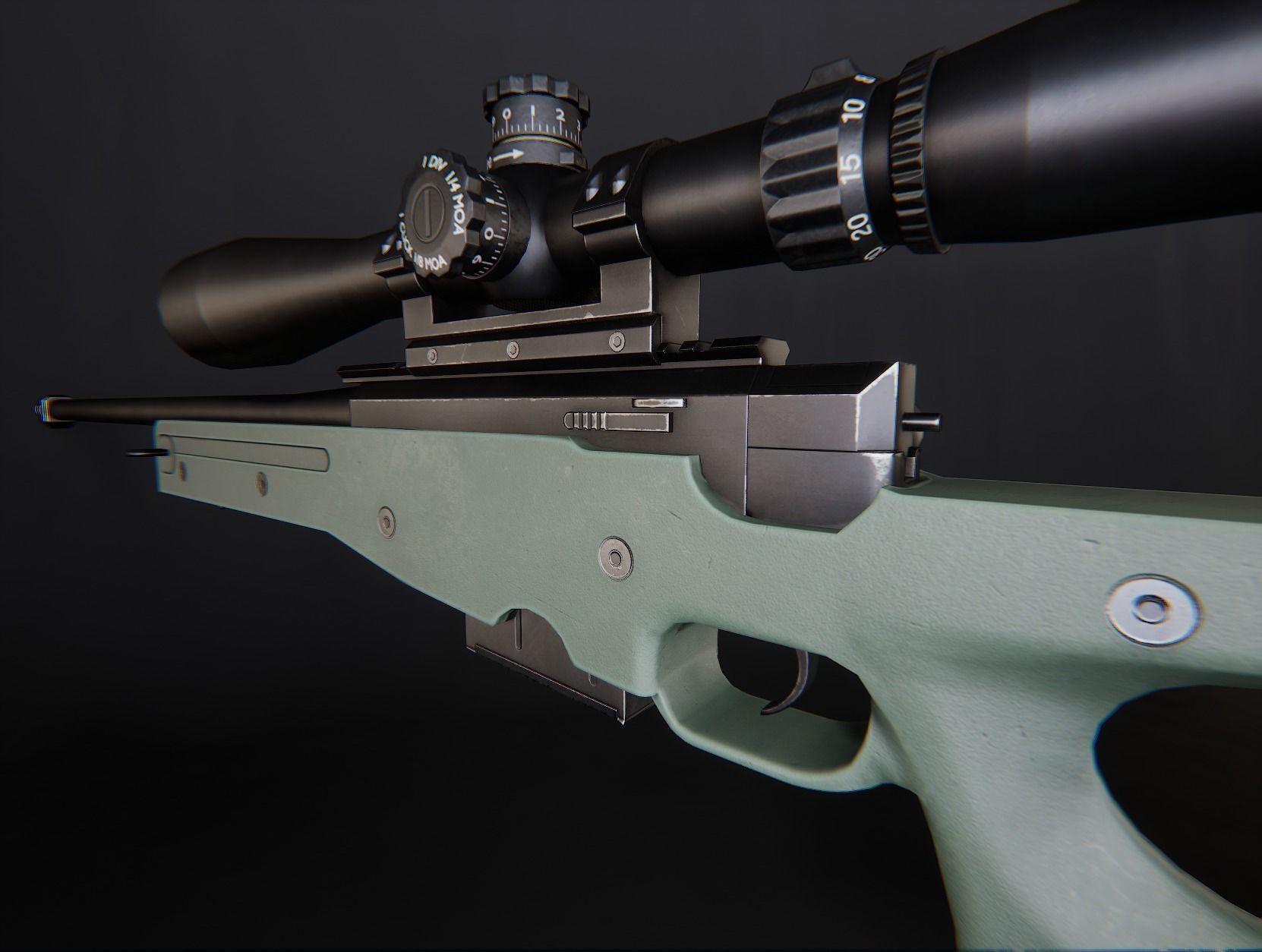 AAA AWM Game Ready PBR Low-poly 3D model_7