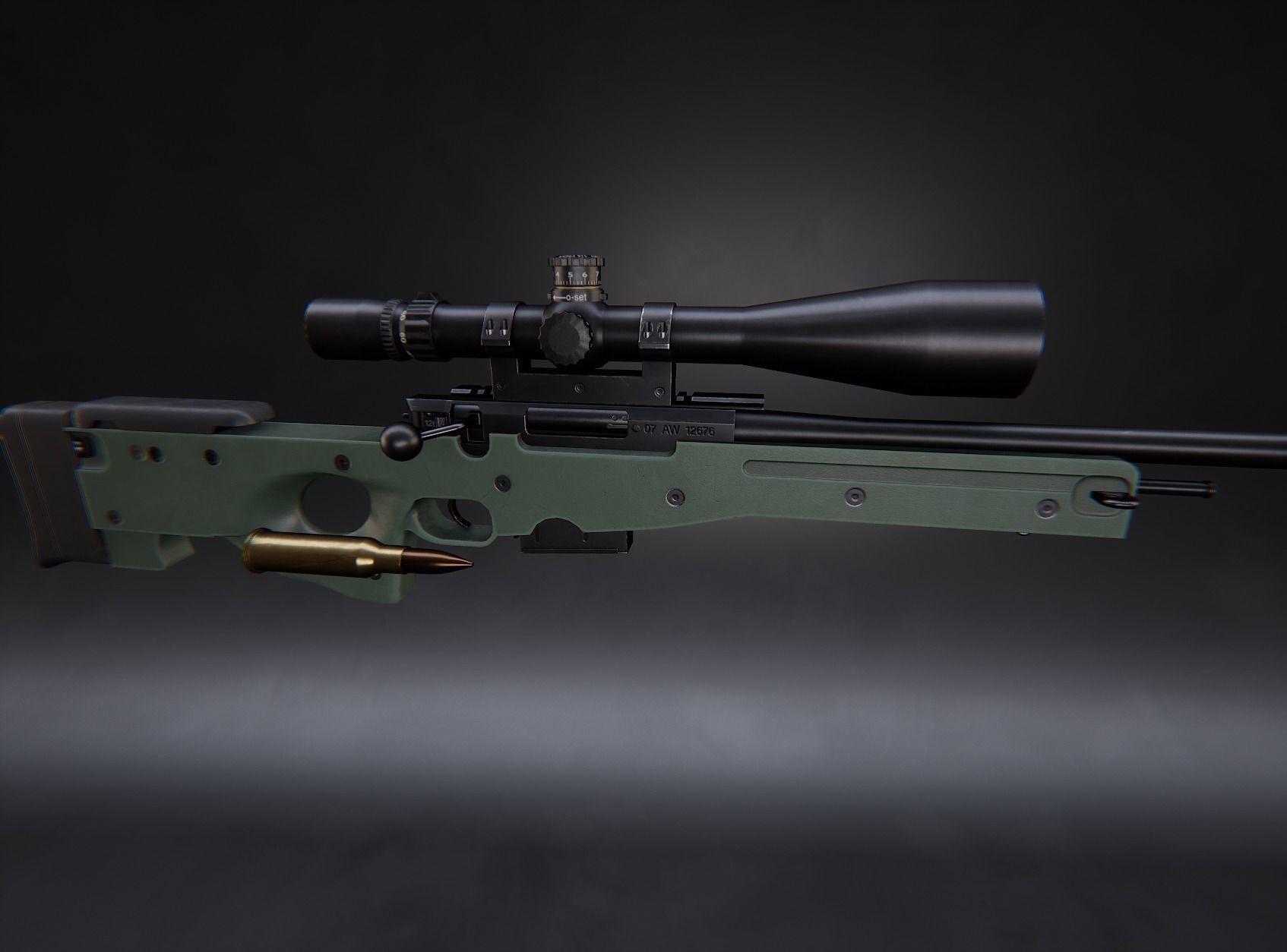 AAA AWM Game Ready PBR Low-poly 3D model_5