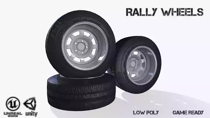 Rally wheel FS - 228 Low-poly 3D model