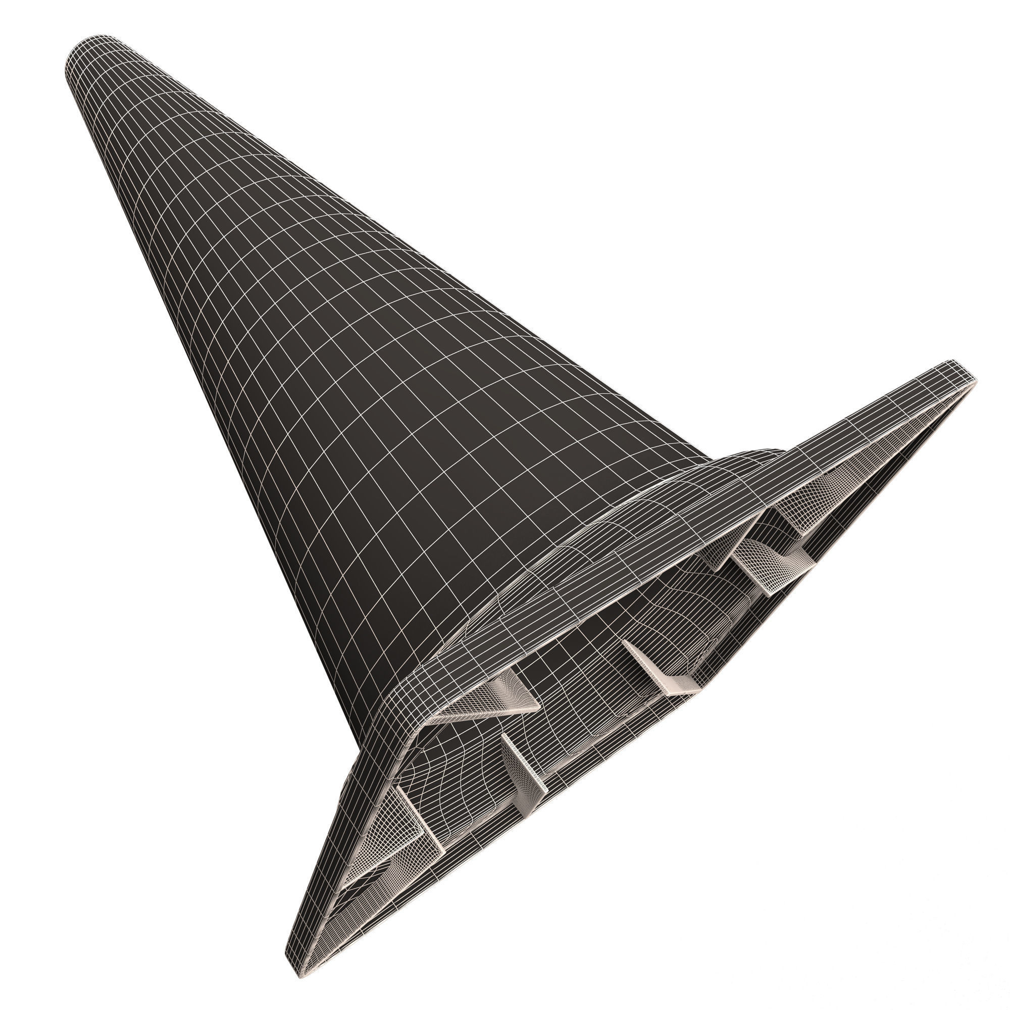 Traffic Cone Low-poly 3D model_10