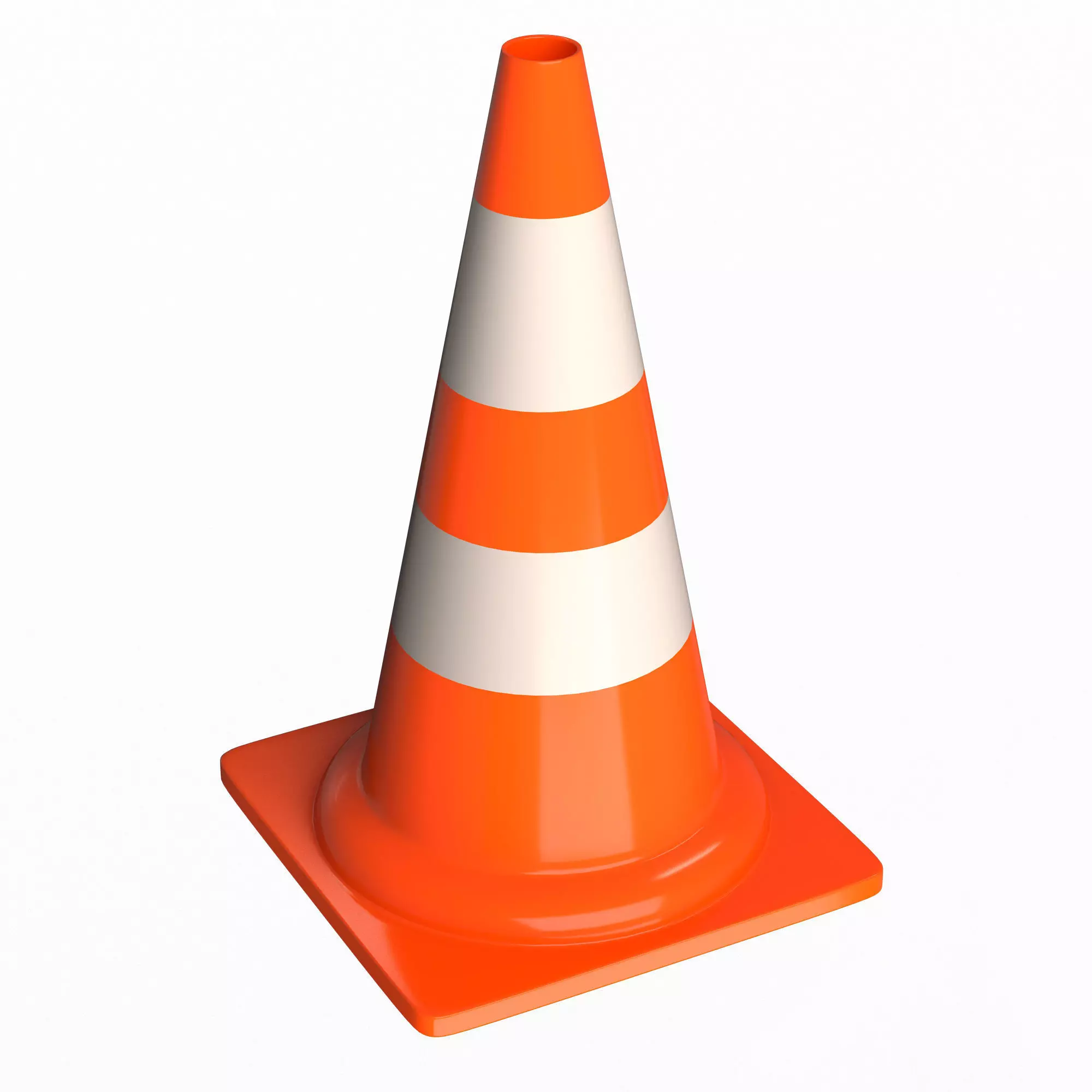 Traffic Cone Low-poly 3D model_0