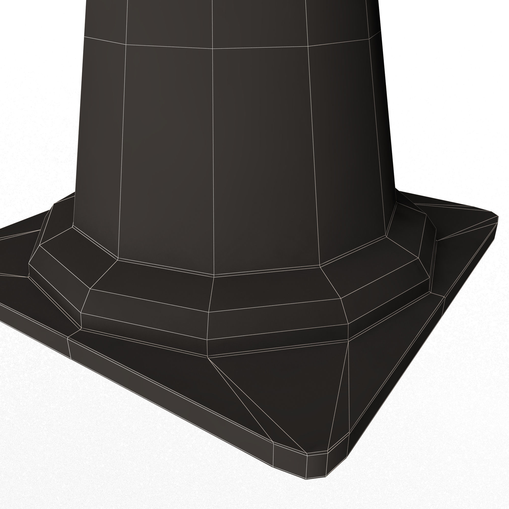 Traffic Cone Low-poly 3D model_13