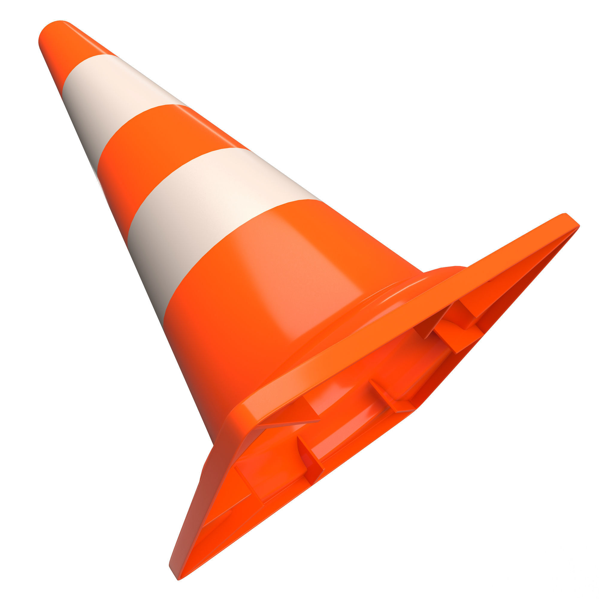Traffic Cone Low-poly 3D model_5