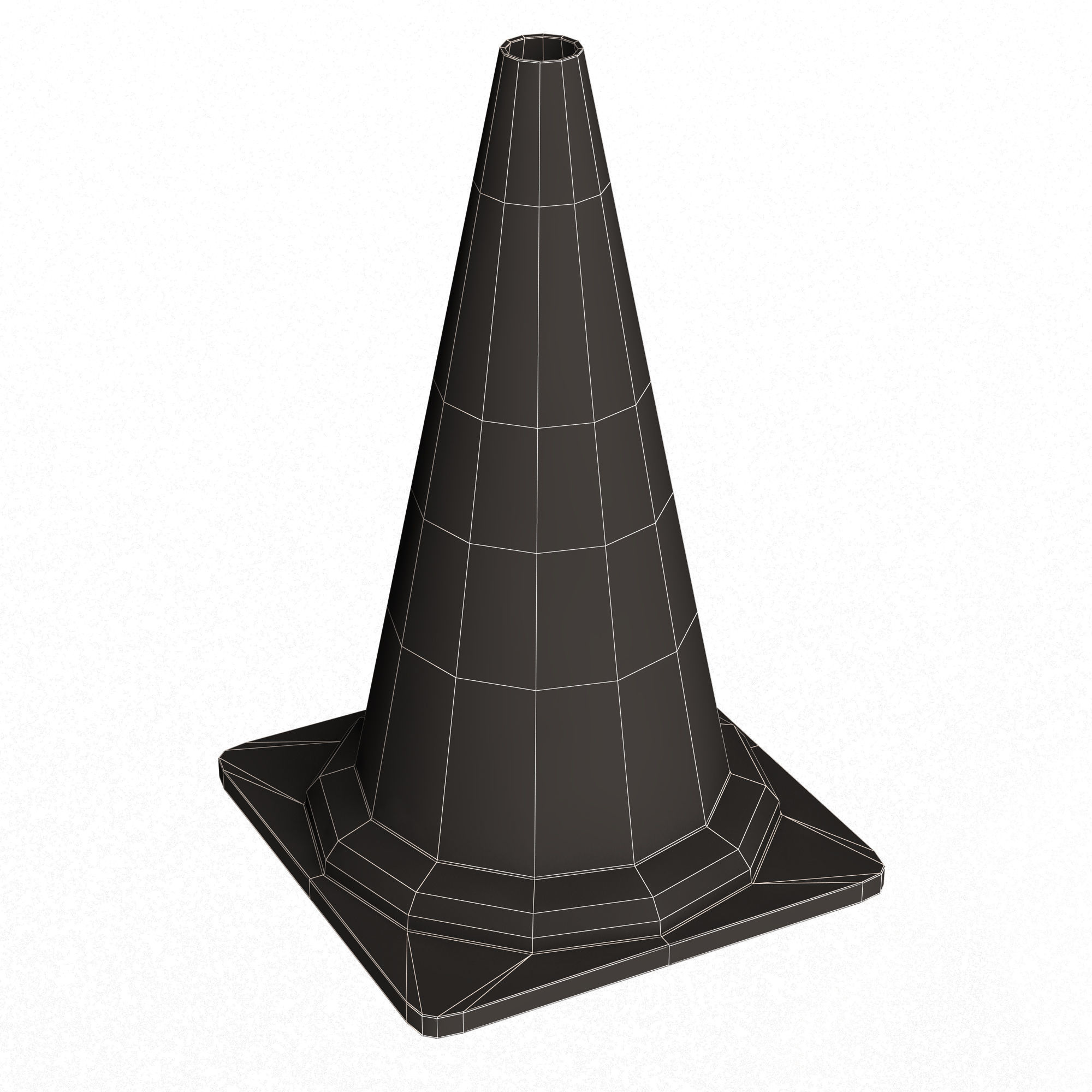 Traffic Cone Low-poly 3D model_12