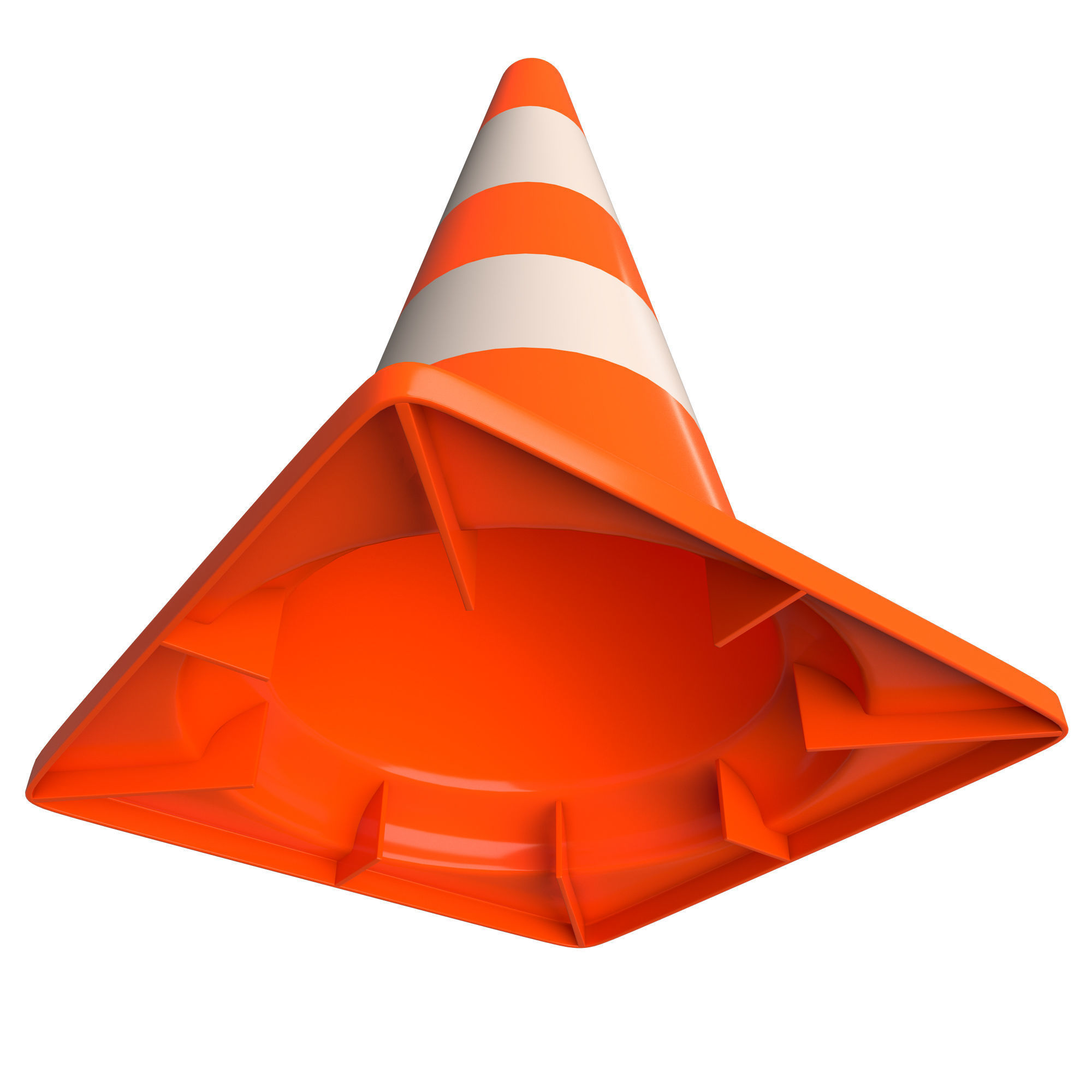Traffic Cone Low-poly 3D model_3