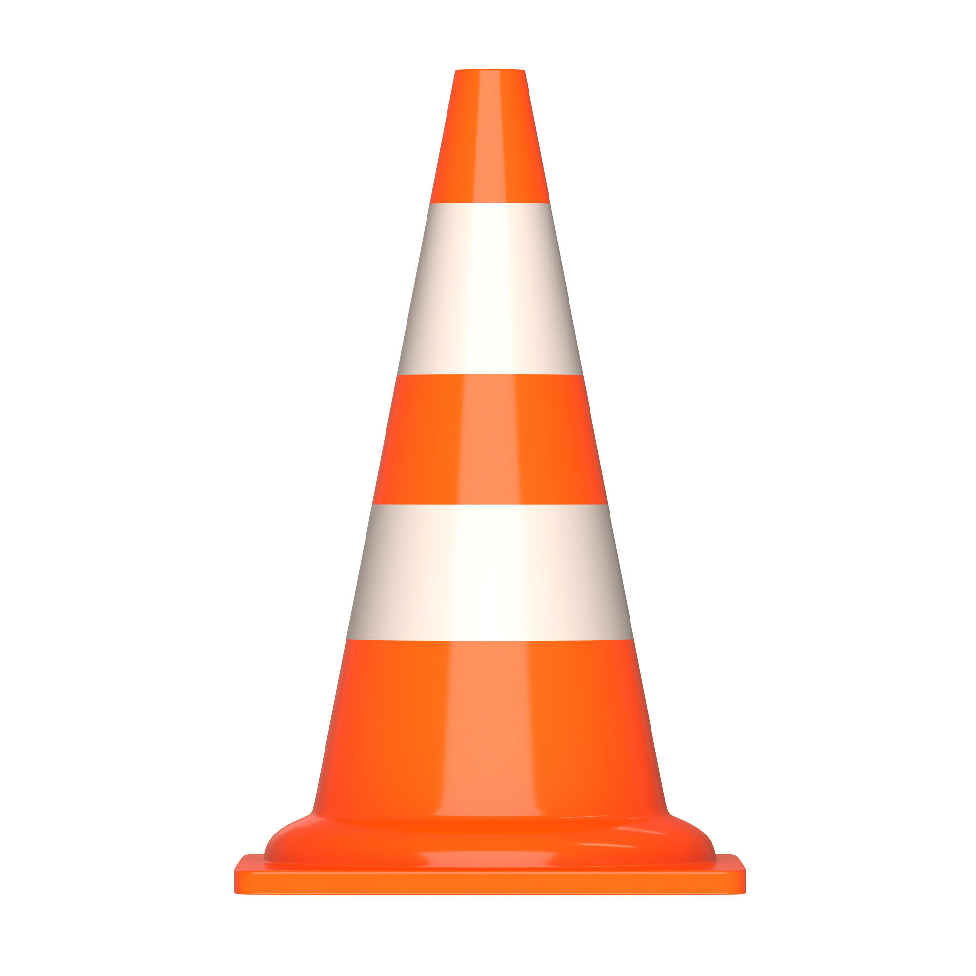Traffic Cone Low-poly 3D model_1