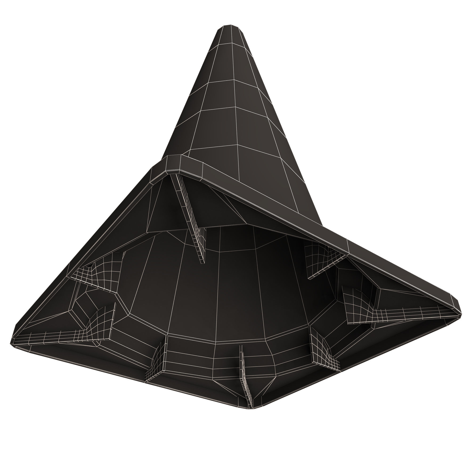 Traffic Cone Low-poly 3D model_14