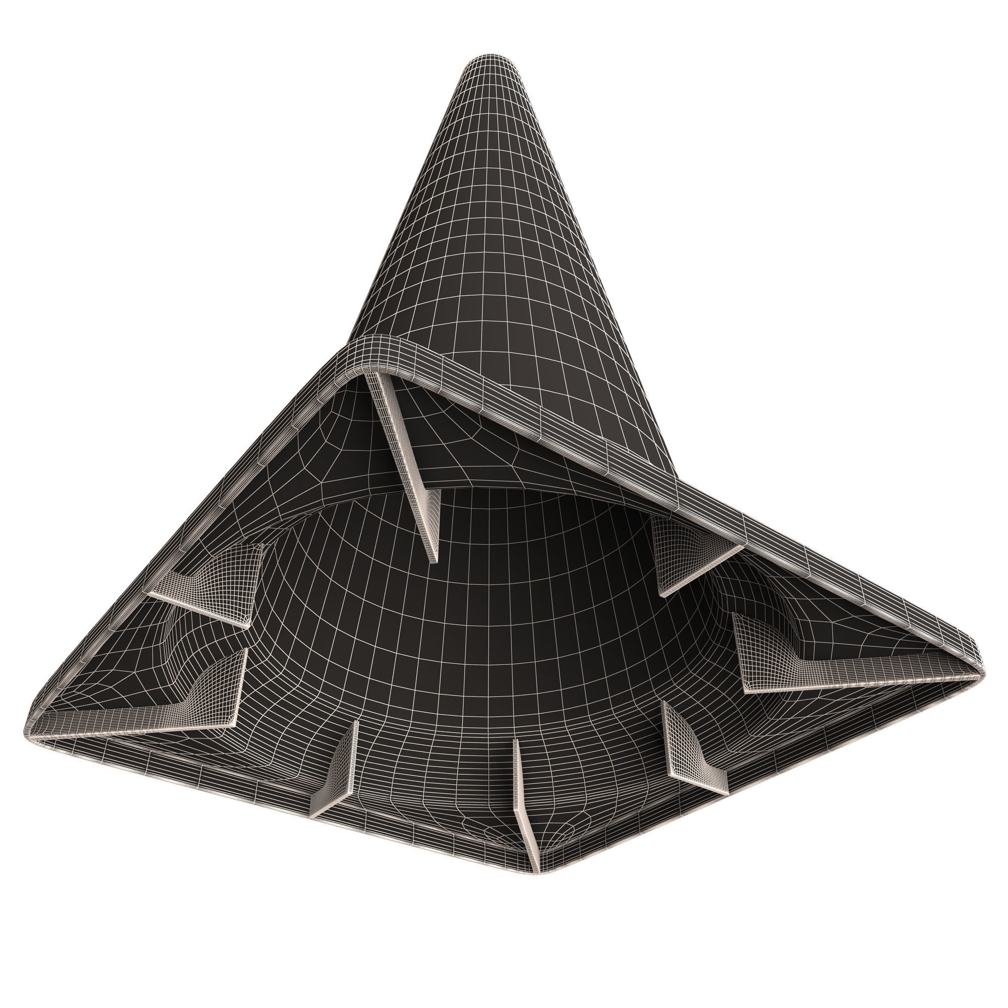 Traffic Cone Low-poly 3D model_8