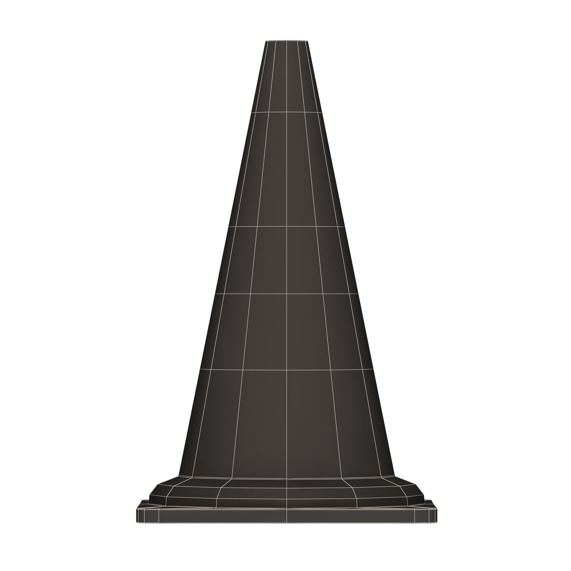 Traffic Cone Low-poly 3D model_11