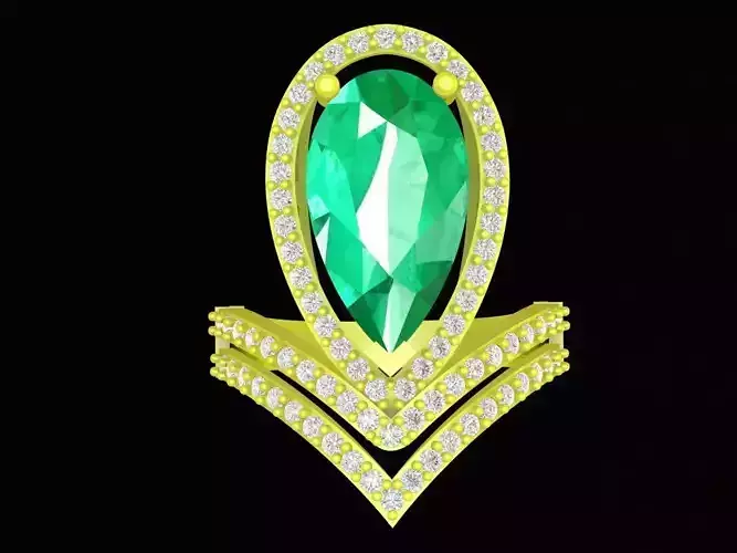 luxury diamond pear women ring 4393