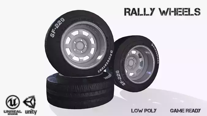 Rally wheel FS - 228 Low-poly 3D model