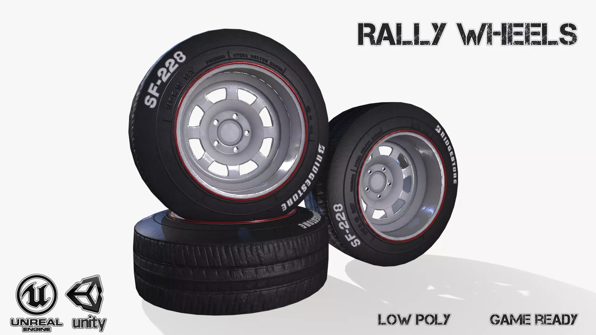 Rally wheel FS - 228 Low-poly 3D model