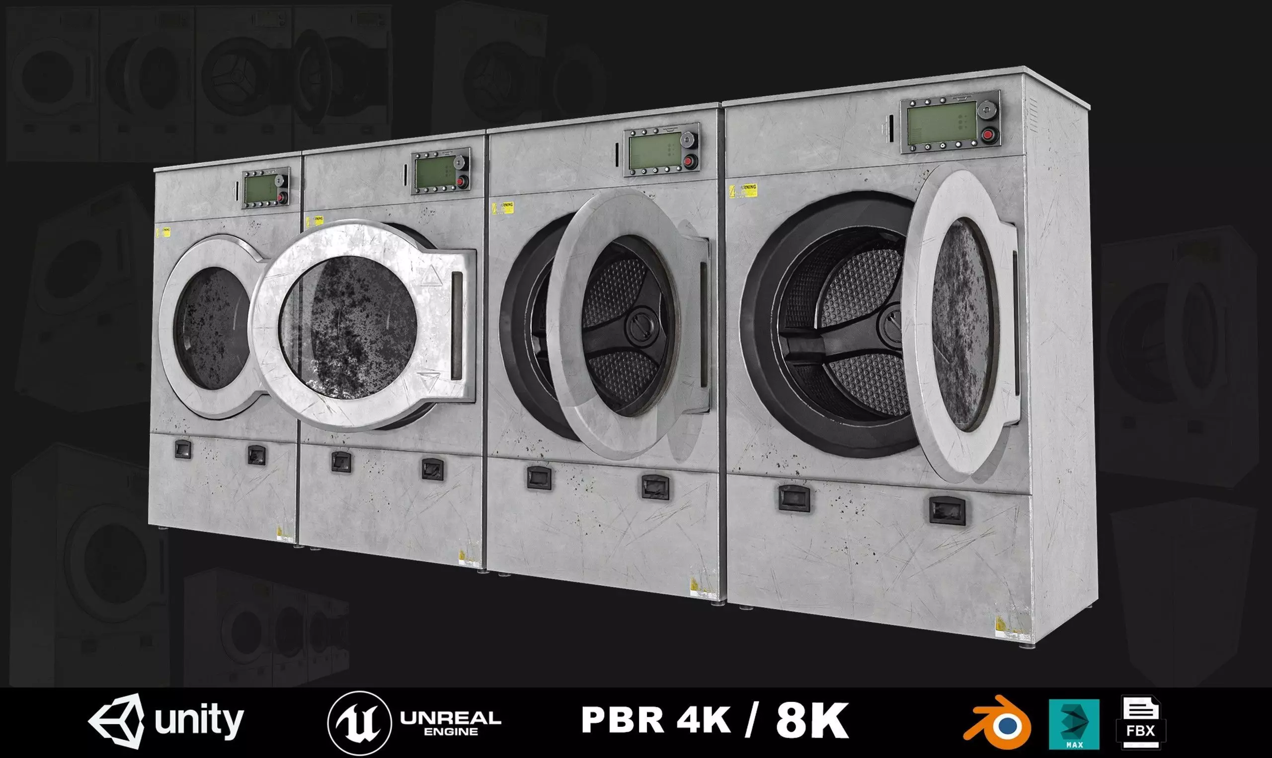 Laundry Washing Machine Low-poly 3D model_0