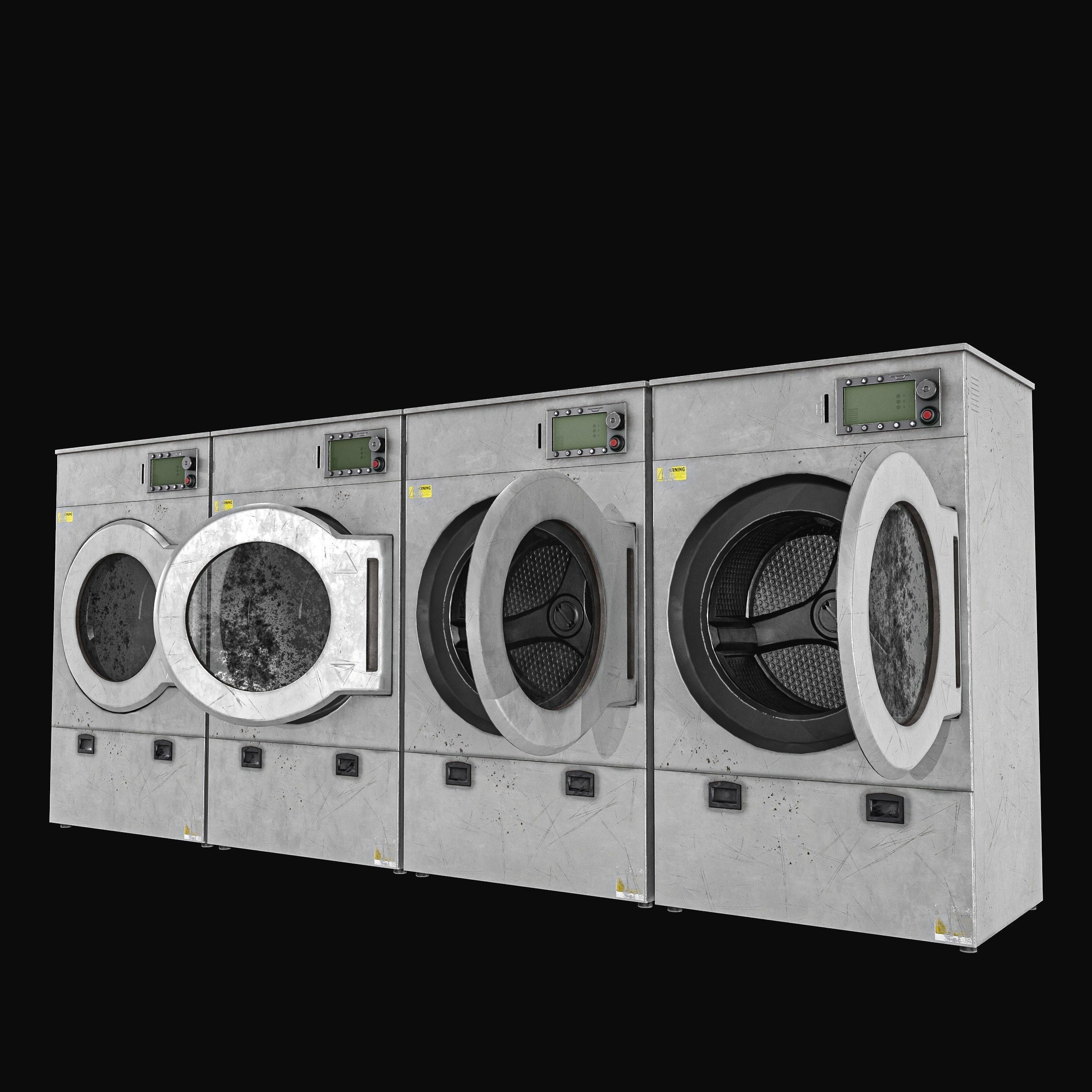 Laundry Washing Machine Low-poly 3D model_15