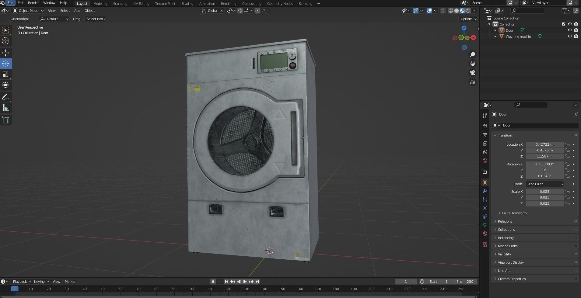 Laundry Washing Machine Low-poly 3D model_18