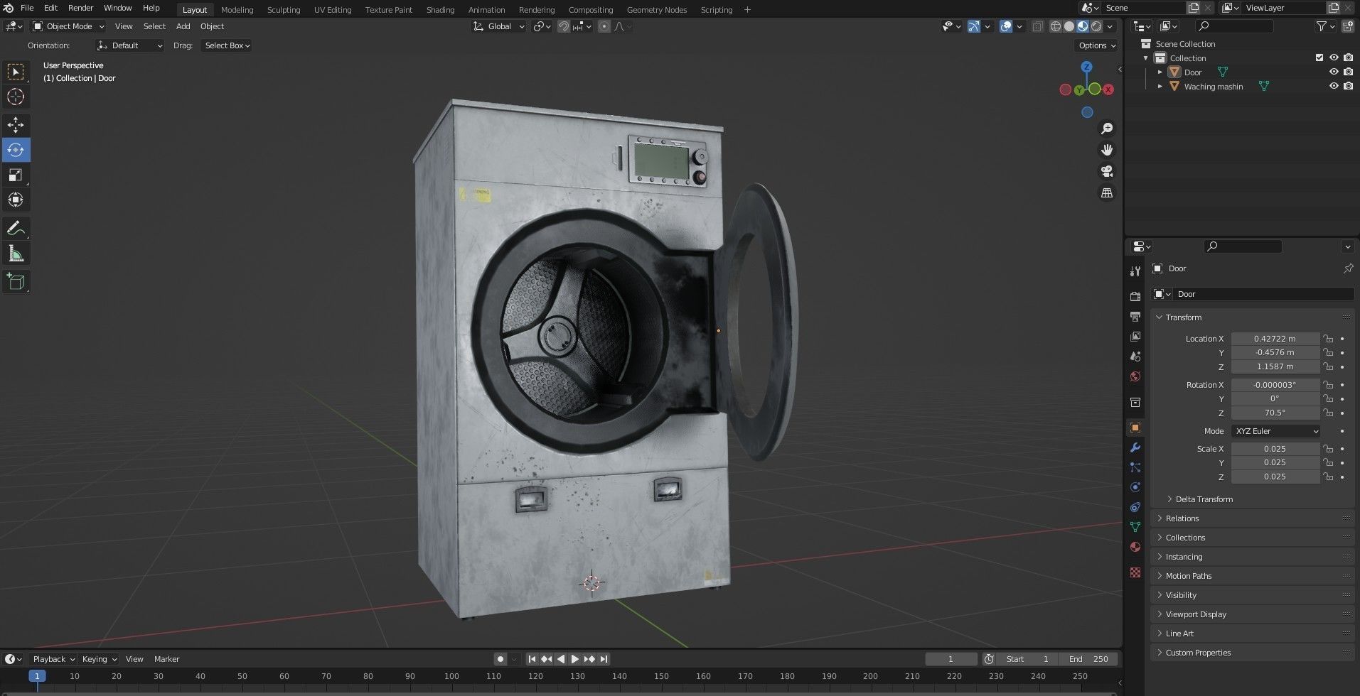 Laundry Washing Machine Low-poly 3D model_17