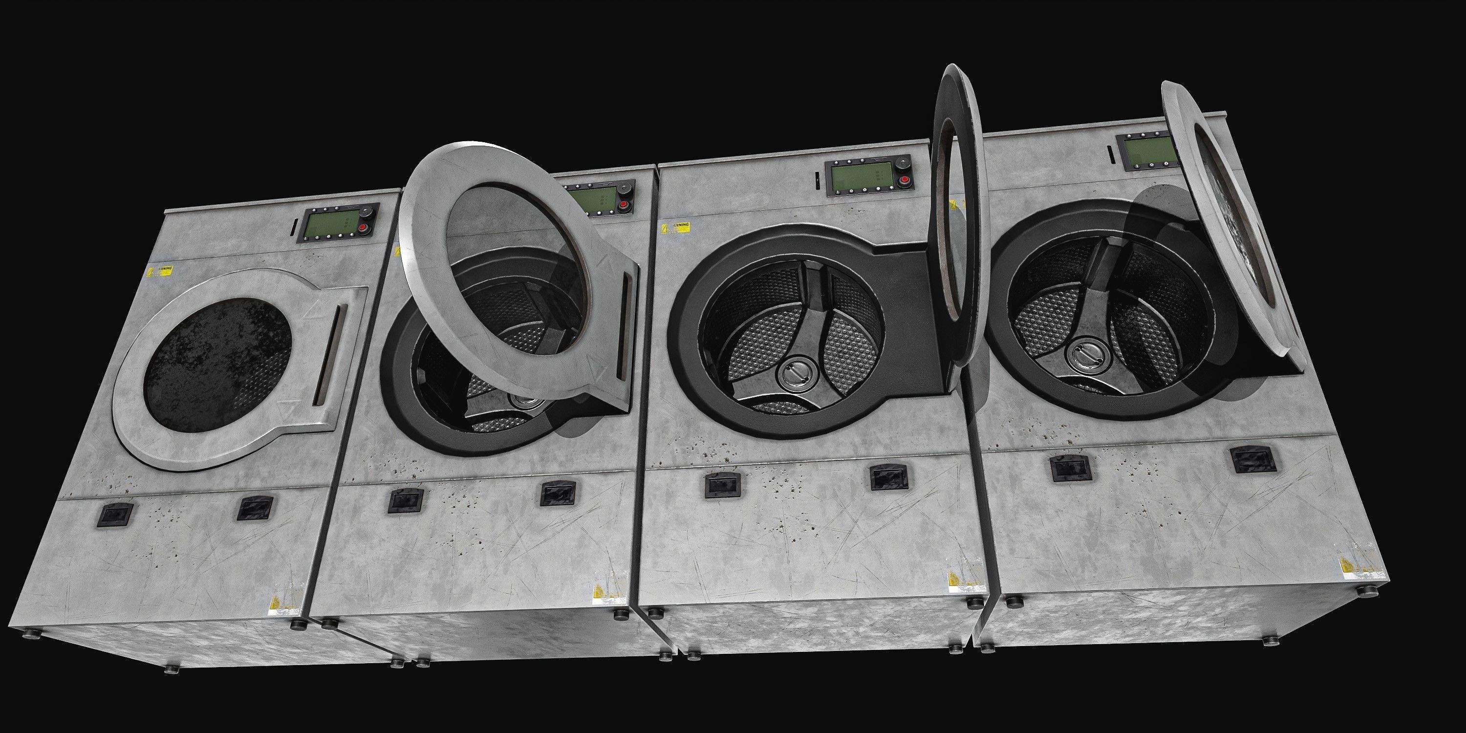 Laundry Washing Machine Low-poly 3D model_8