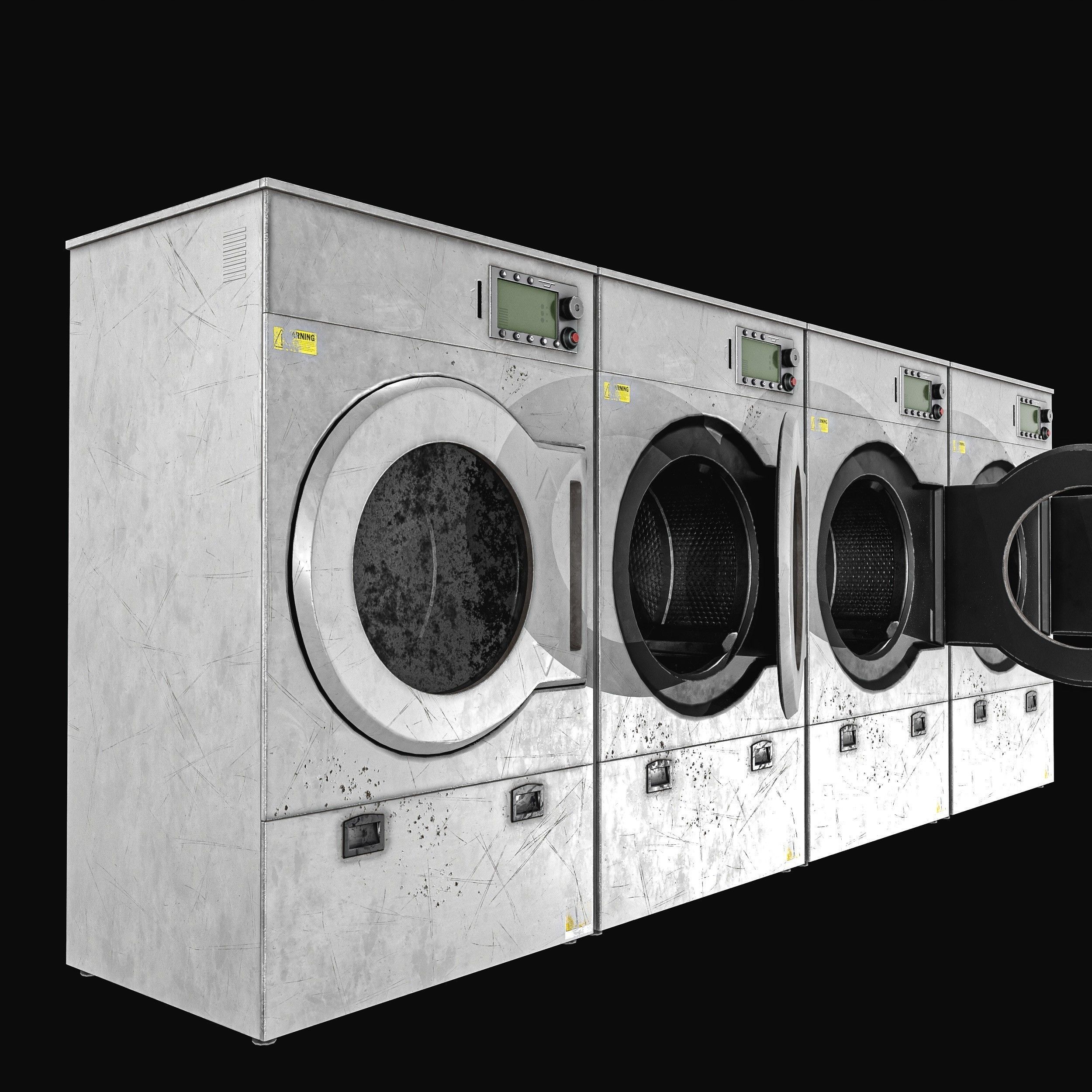 Laundry Washing Machine Low-poly 3D model_2