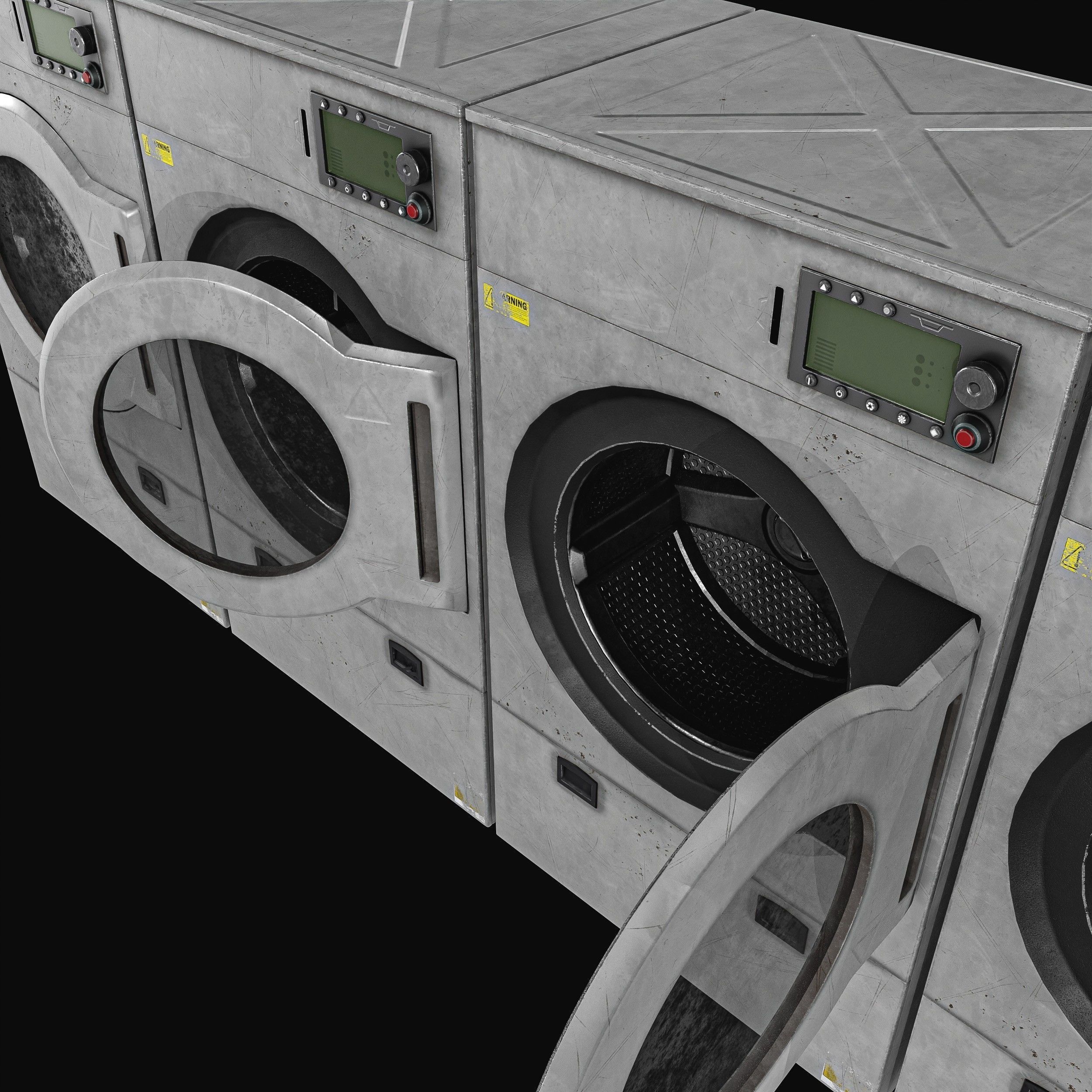 Laundry Washing Machine Low-poly 3D model_14