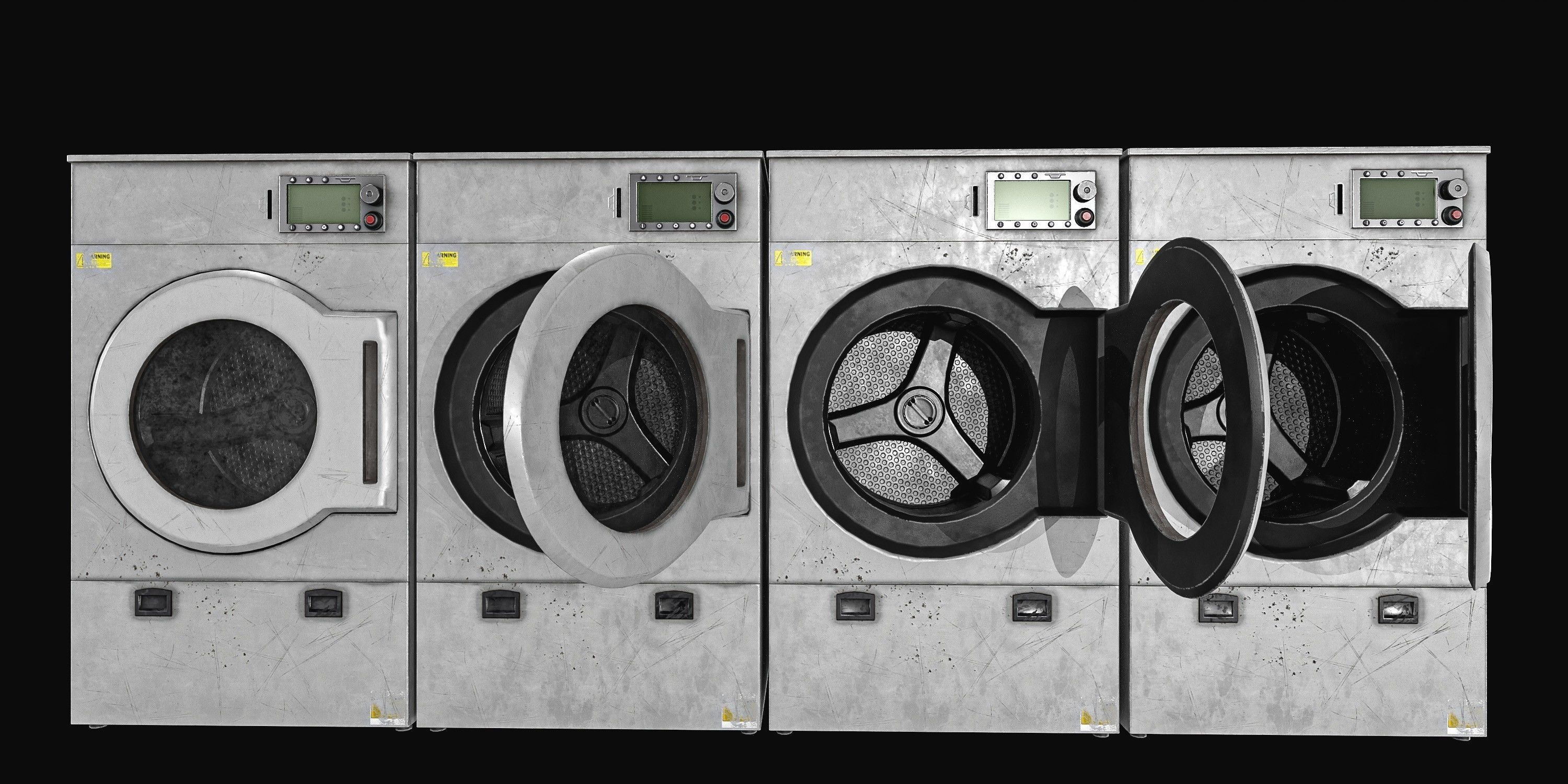 Laundry Washing Machine Low-poly 3D model_5