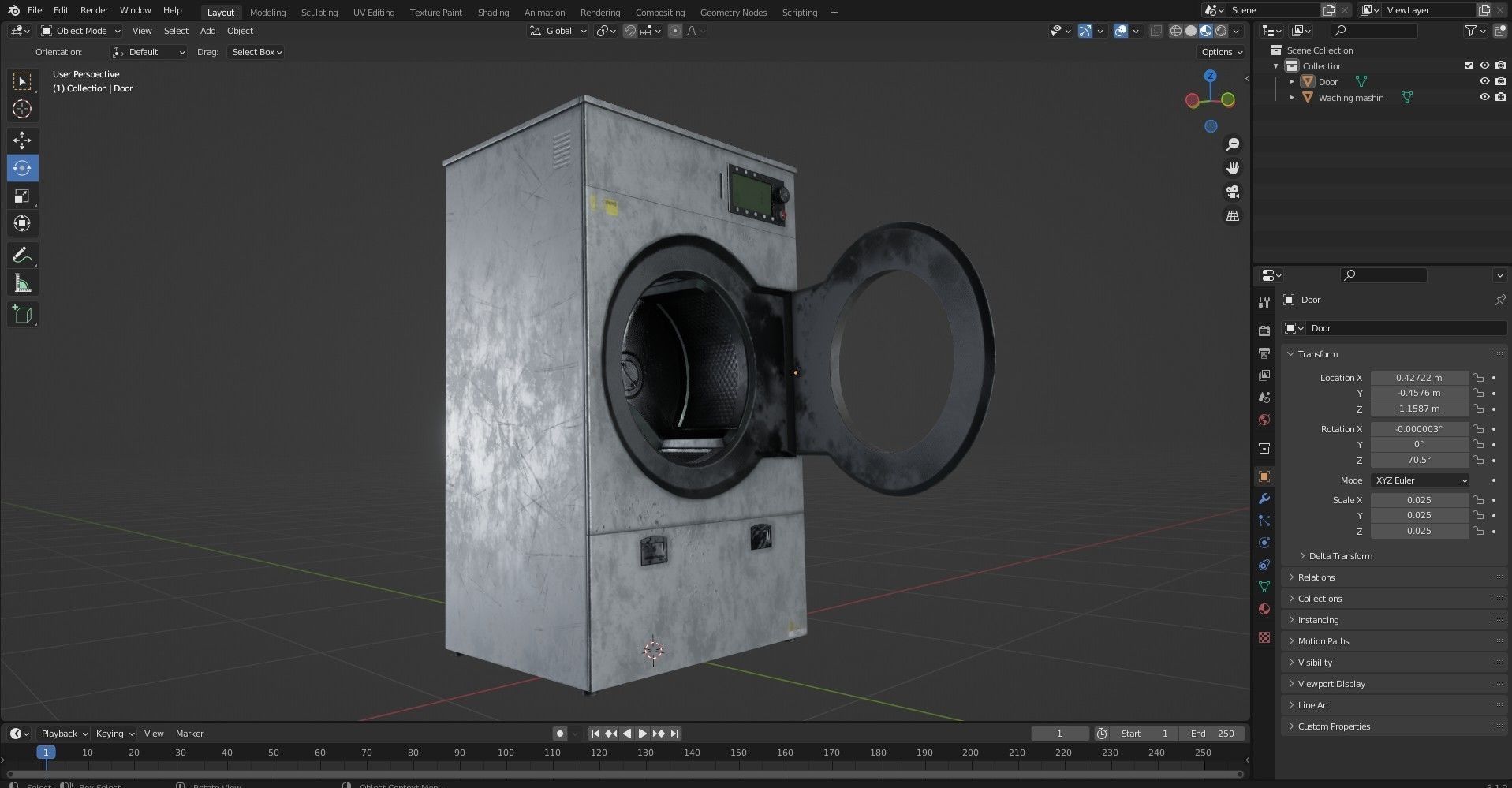 Laundry Washing Machine Low-poly 3D model_16