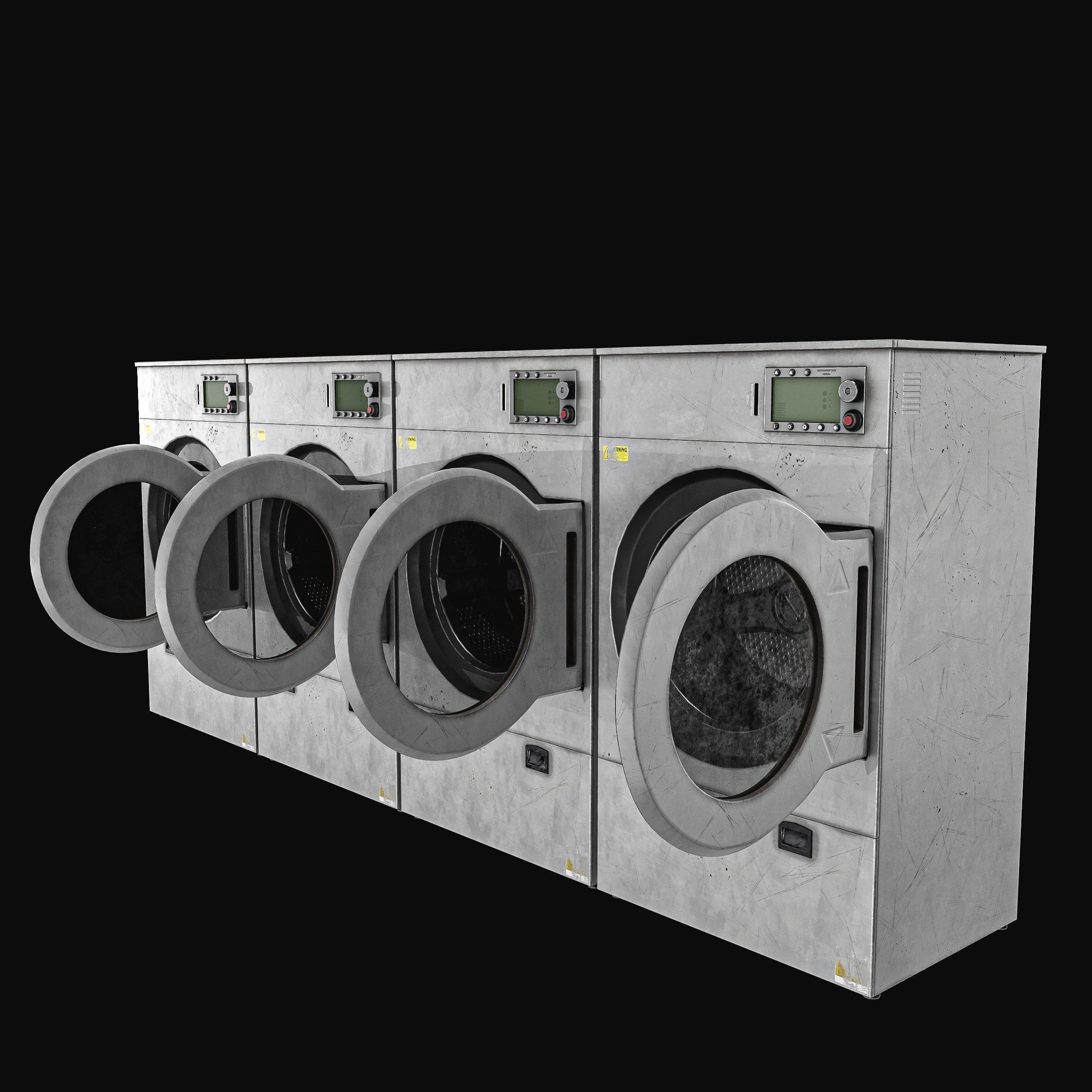 Laundry Washing Machine Low-poly 3D model_3