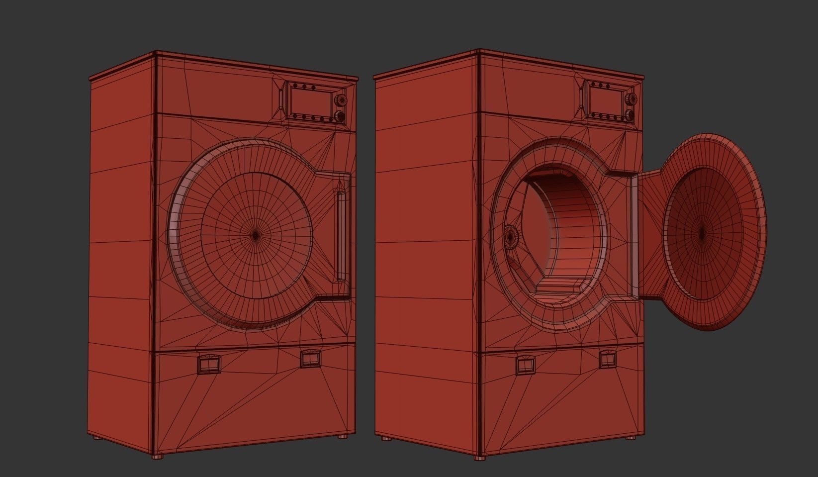 Laundry Washing Machine Low-poly 3D model_19