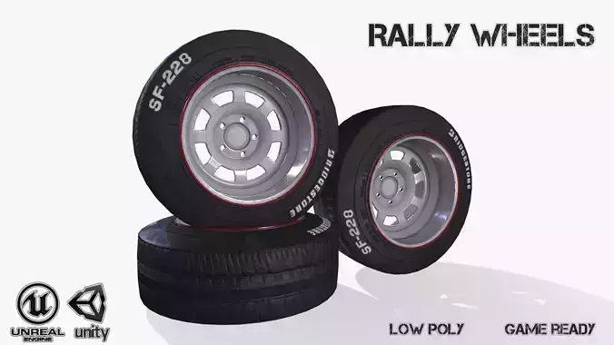 Rally wheel FS - 228 Low-poly 3D model