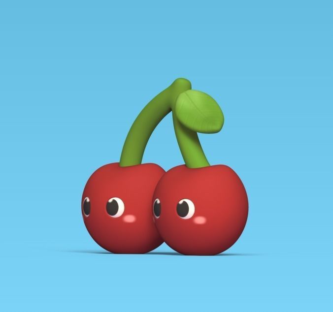 Cherry two figurines 3D print model_1