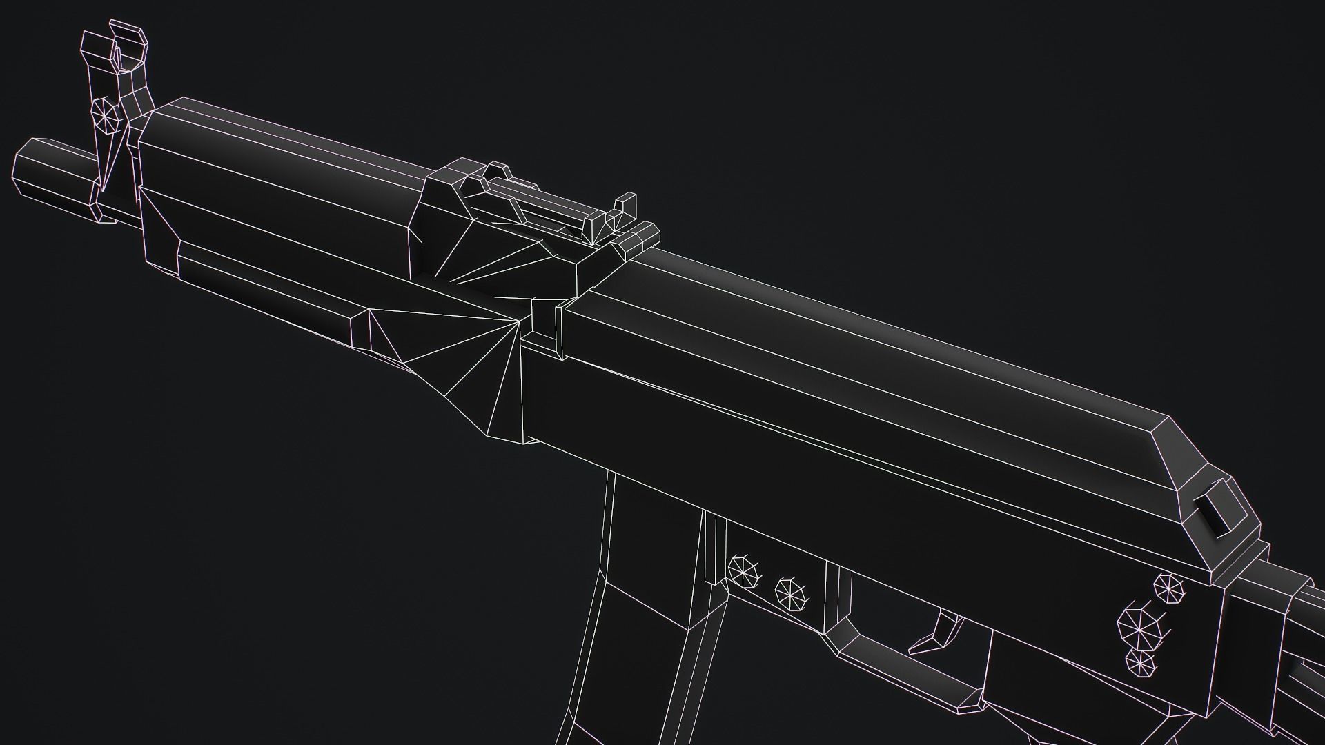 PP-19 Vityaz SMG - Low Poly Game Ready Low-poly 3D model_17