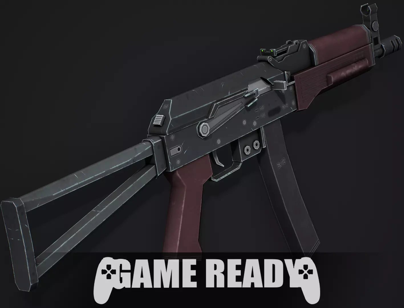 PP-19 Vityaz SMG - Low Poly Game Ready Low-poly 3D model_0