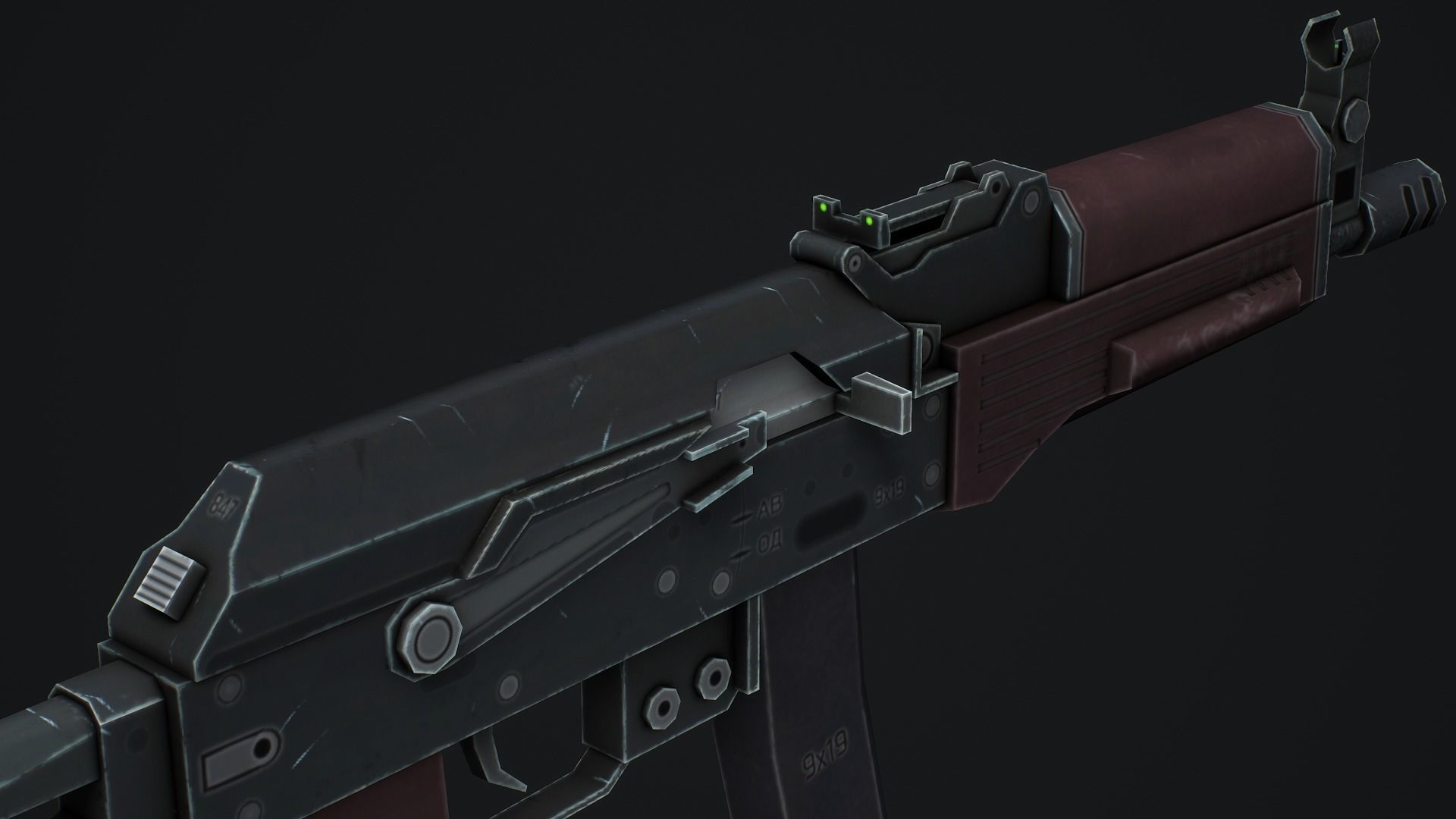 PP-19 Vityaz SMG - Low Poly Game Ready Low-poly 3D model_13