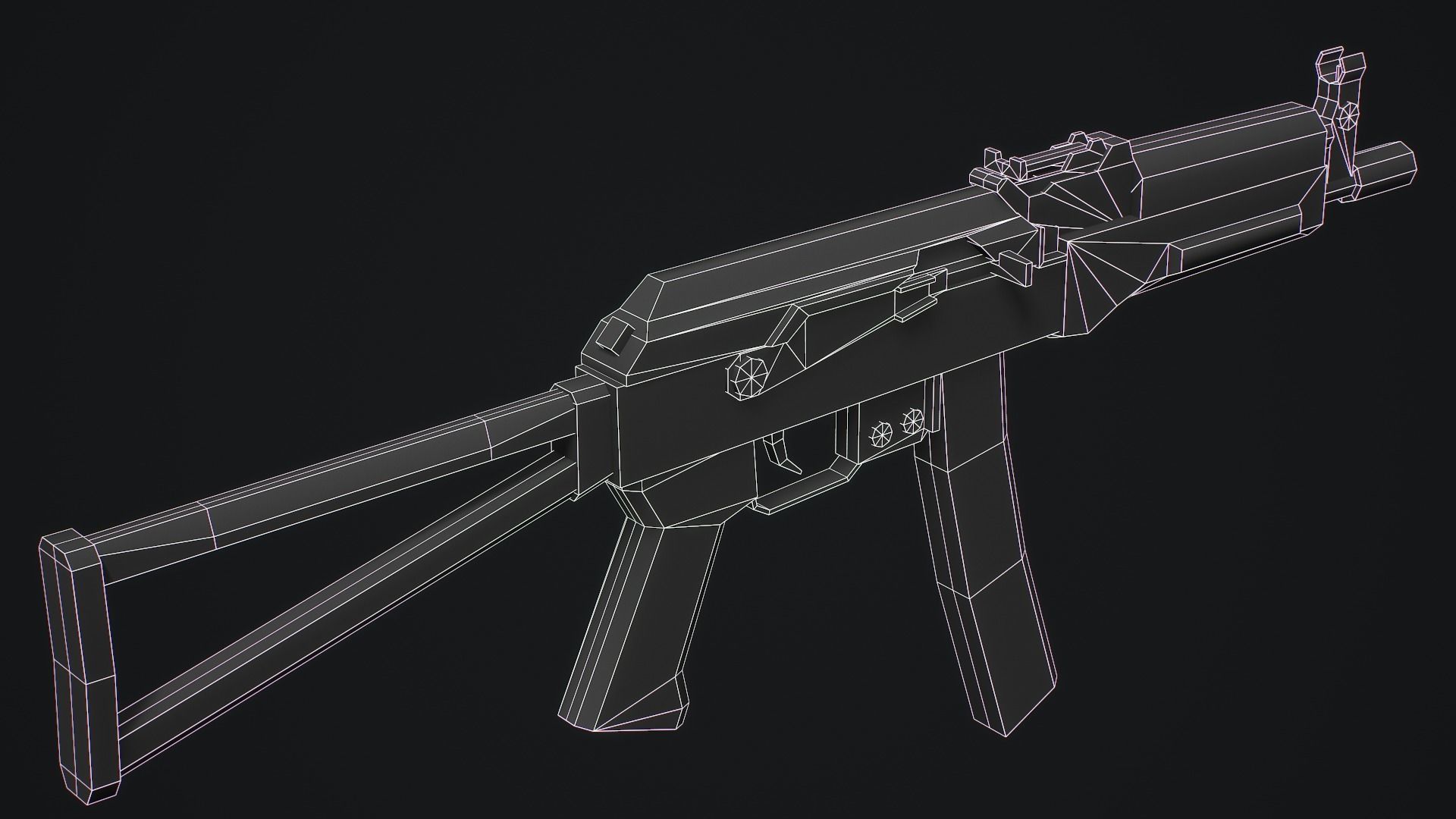 PP-19 Vityaz SMG - Low Poly Game Ready Low-poly 3D model_14