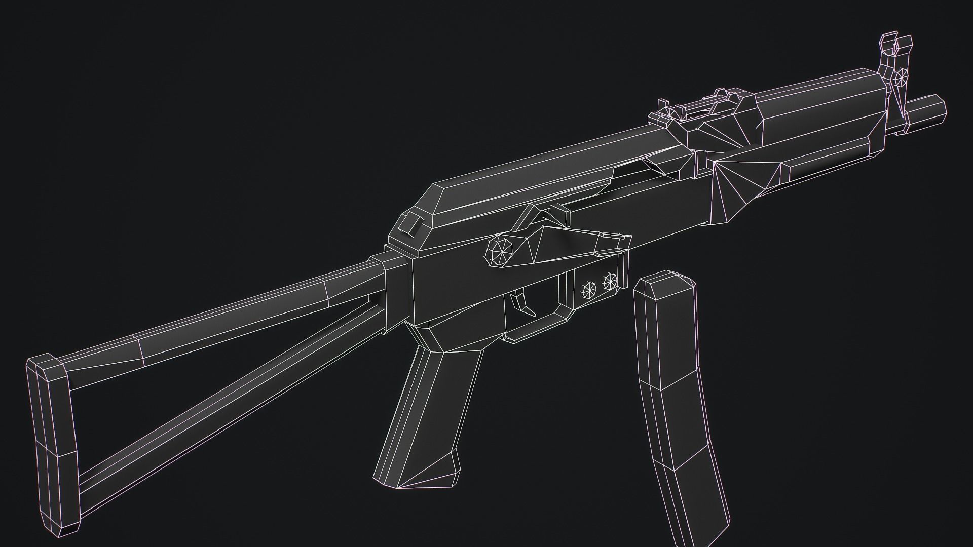 PP-19 Vityaz SMG - Low Poly Game Ready Low-poly 3D model_15
